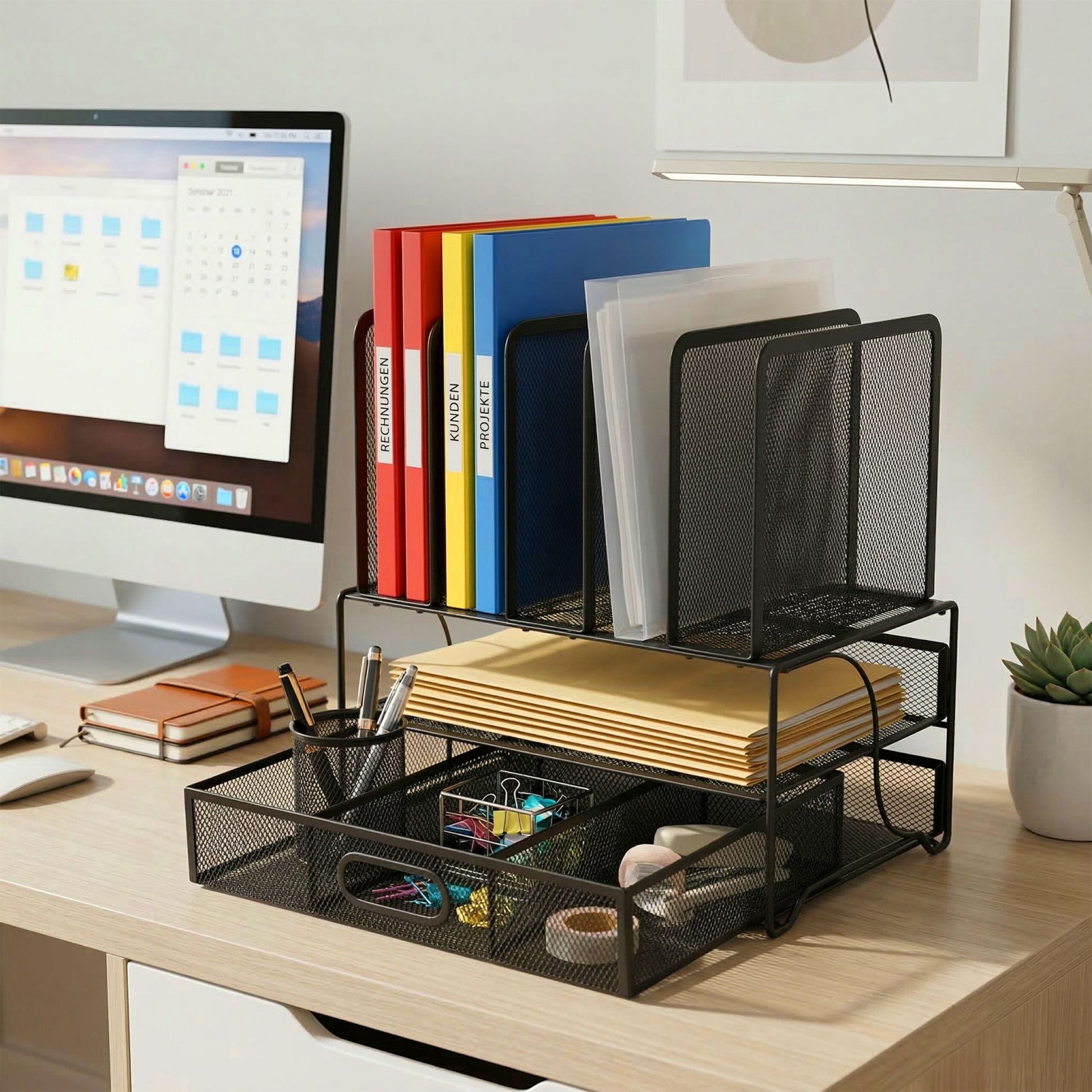 Schreibtisch Organizer Schublade Ablagen Schwarz von Relaxdays
