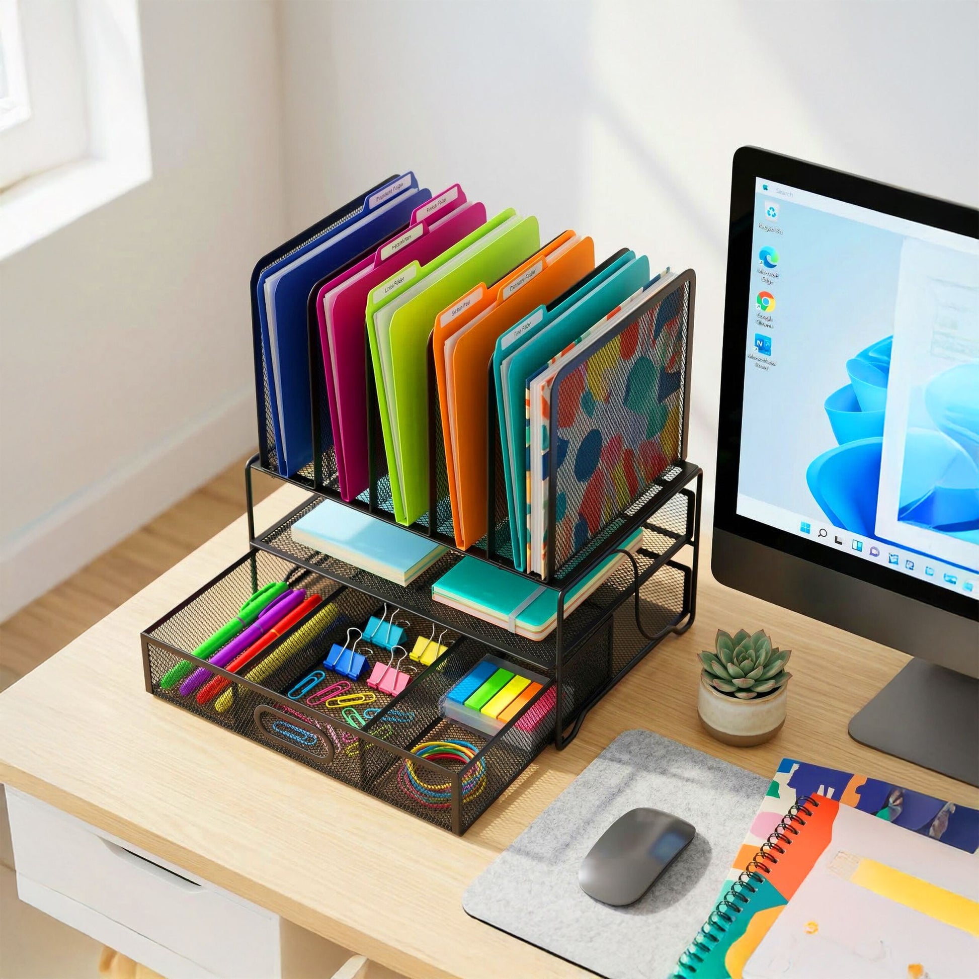 Schreibtisch Organizer Schublade Ablagen Schwarz von Relaxdays