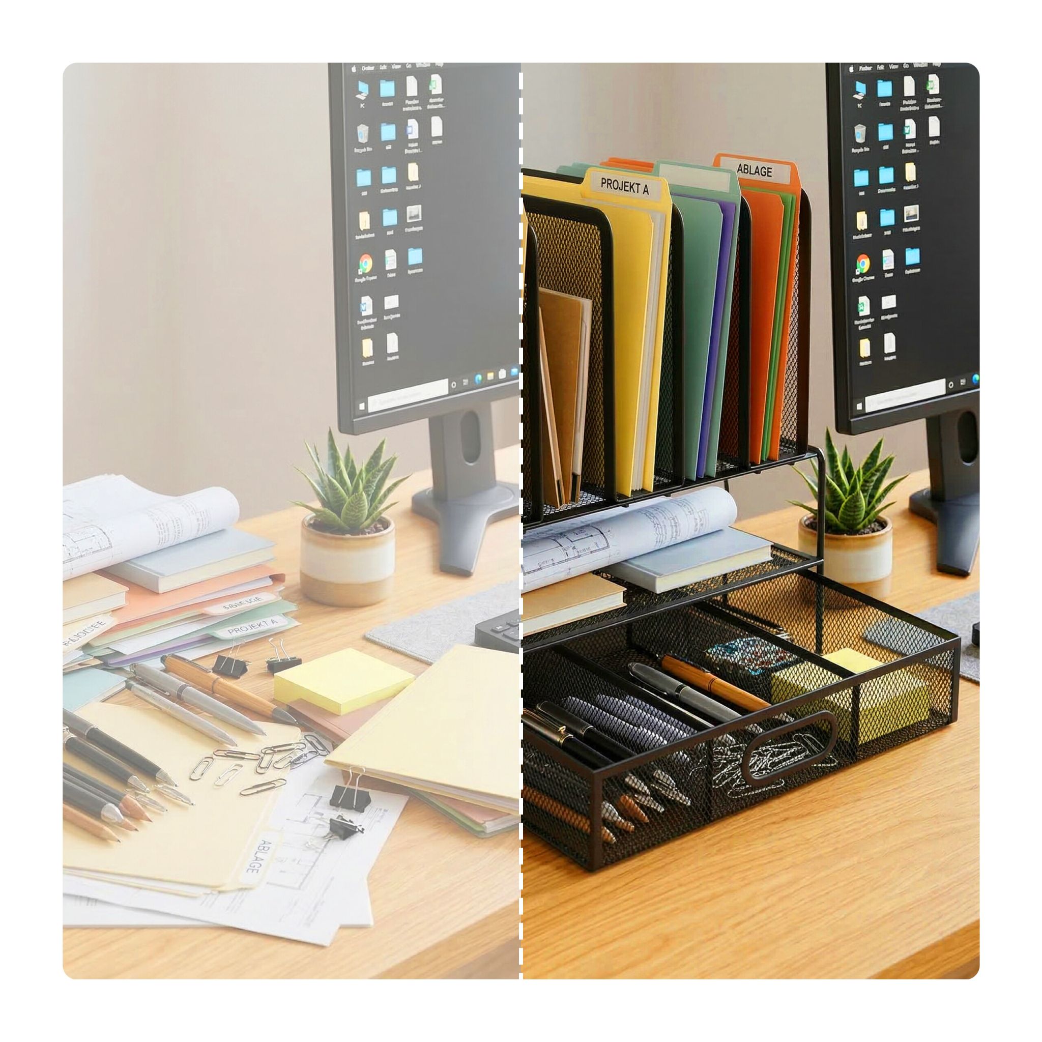 Schreibtisch Organizer Schublade Ablagen Schwarz von Relaxdays