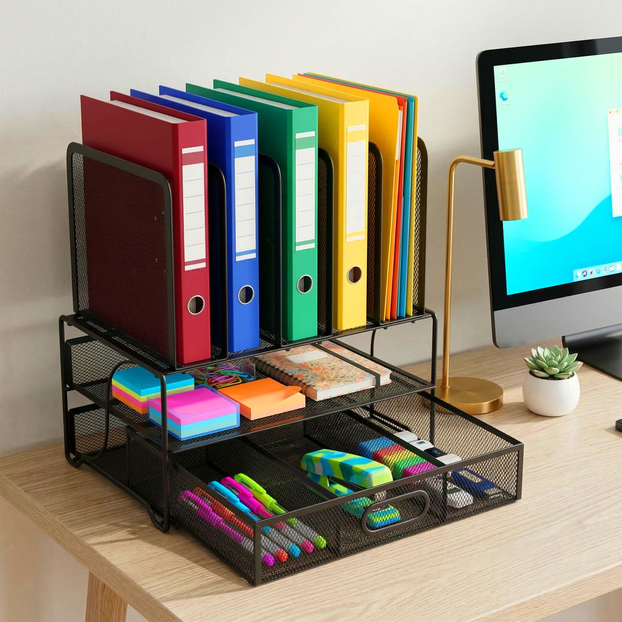 Schreibtisch Organizer Schublade Ablagen Schwarz von Relaxdays