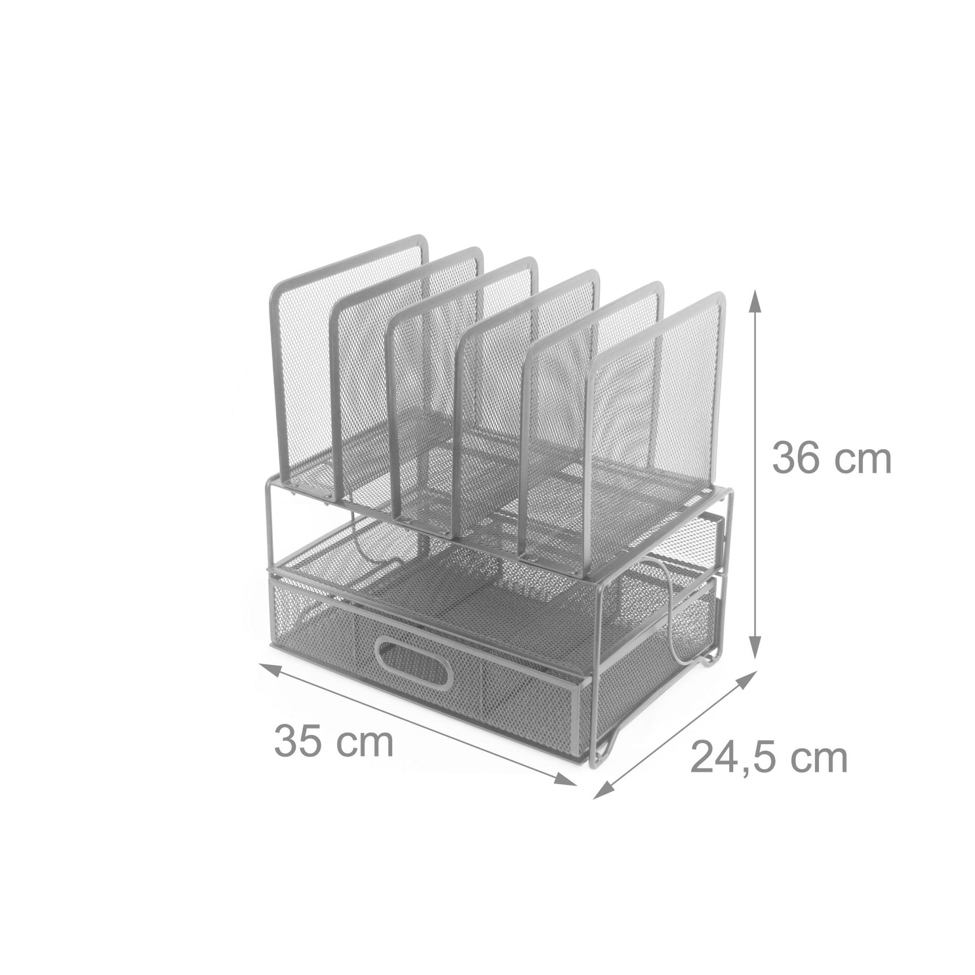 Schreibtisch Organizer Schublade Ablagen Silber von Relaxdays