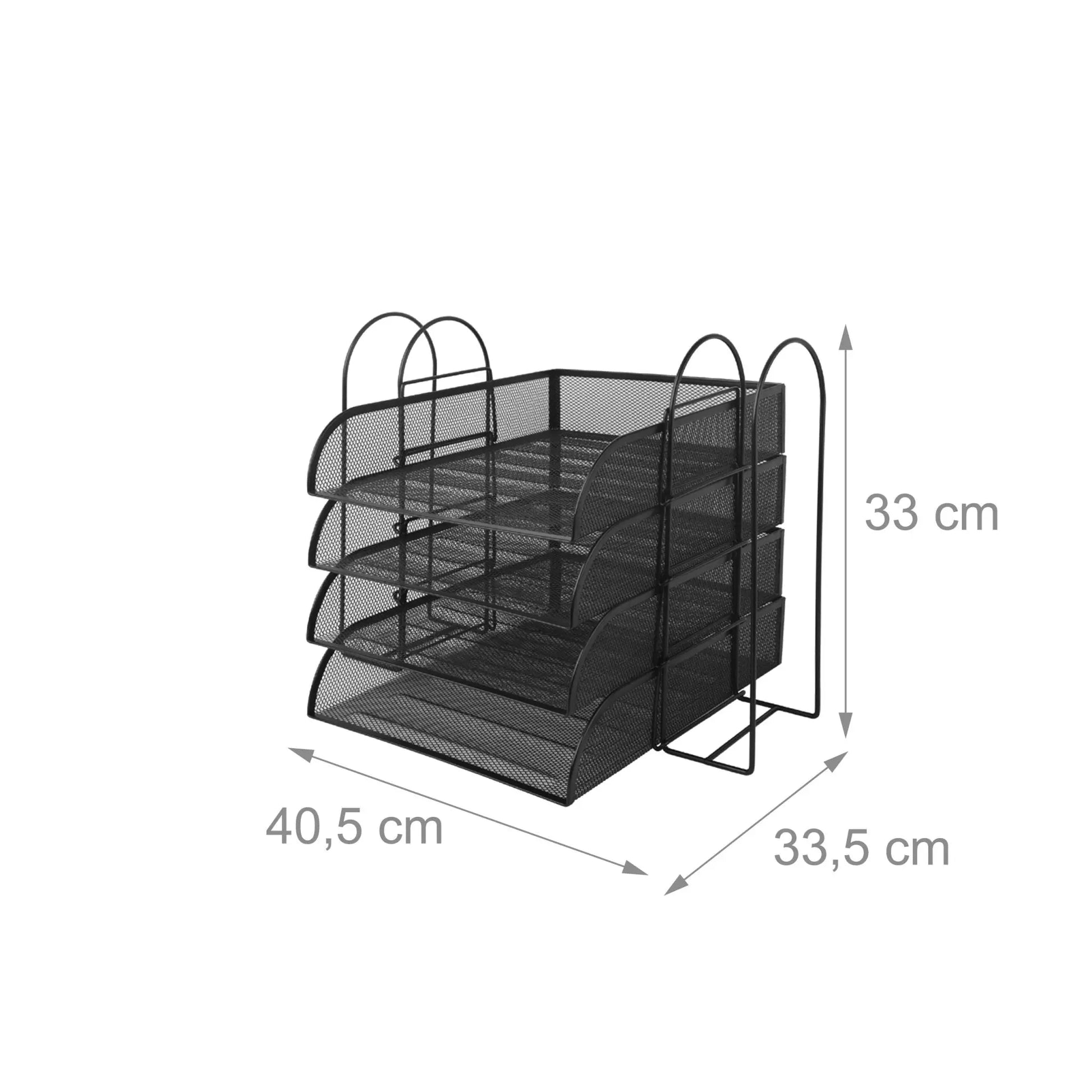 Briefablage Metall 4 Fächer Schwarz von Relaxdays