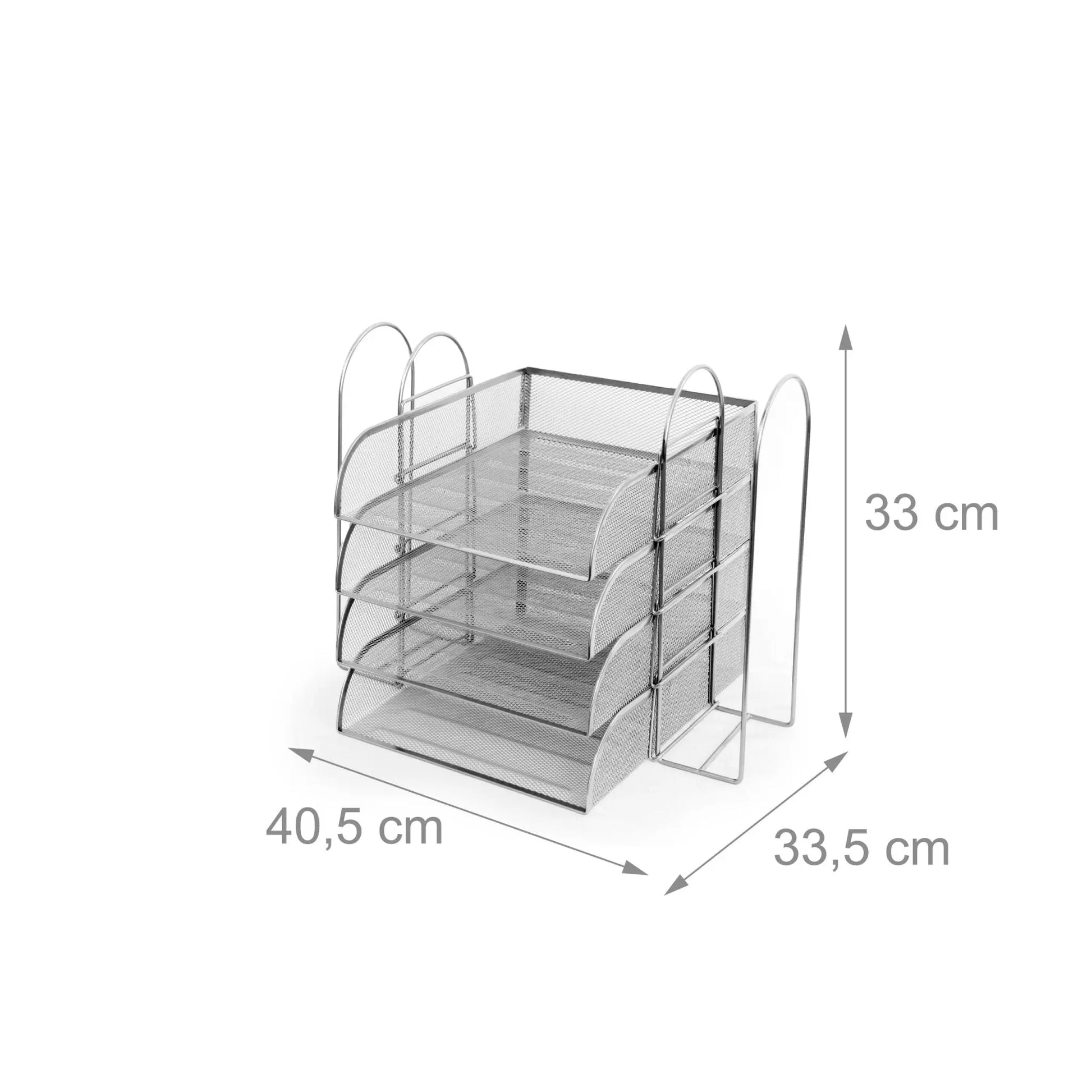Briefablage Metall 4 Fächer Silber von Relaxdays