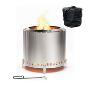 Feuerschale ohne Rauch 45 x 49cm Silber von Relaxdays