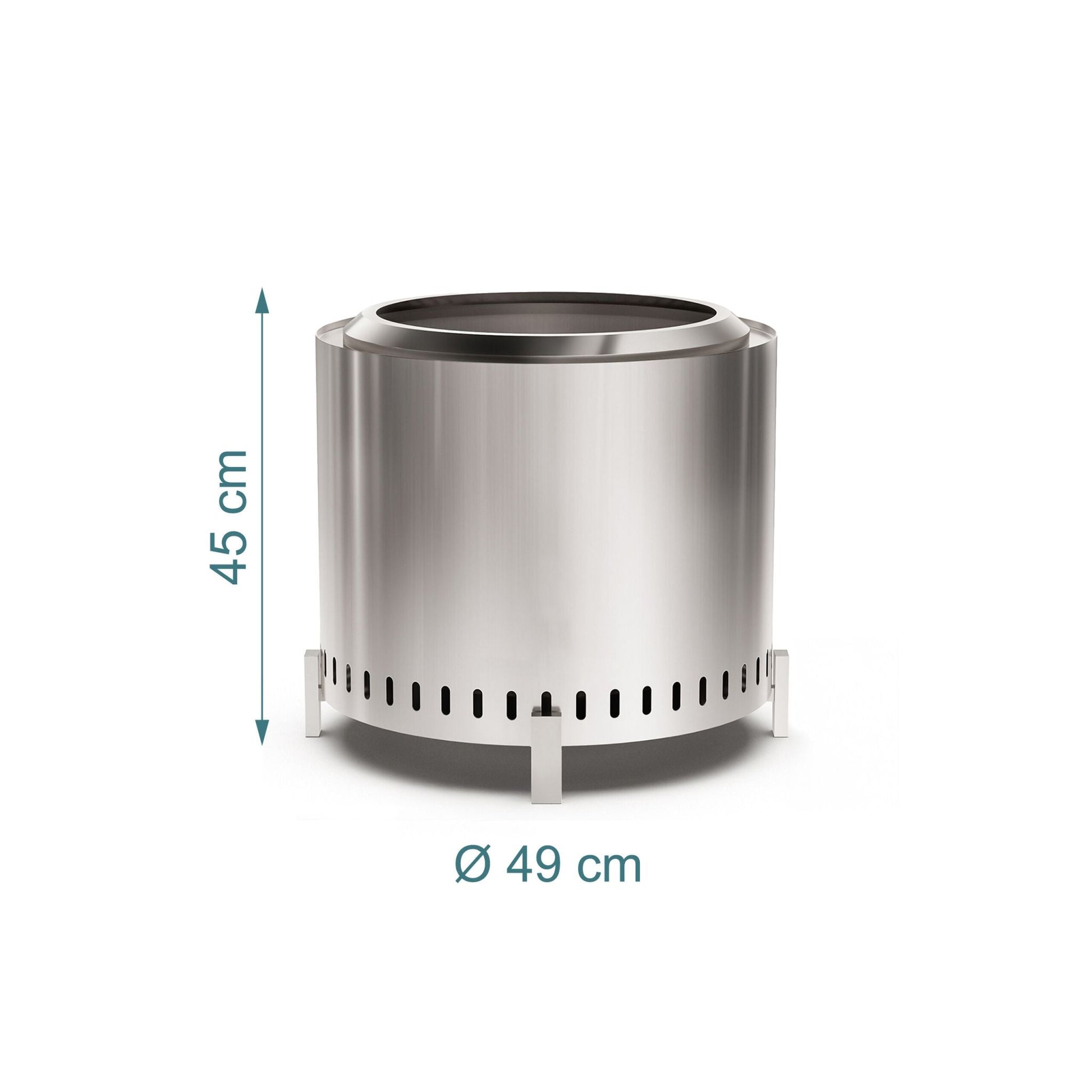 Feuerschale ohne Rauch 45 x 49cm Silber von Relaxdays
