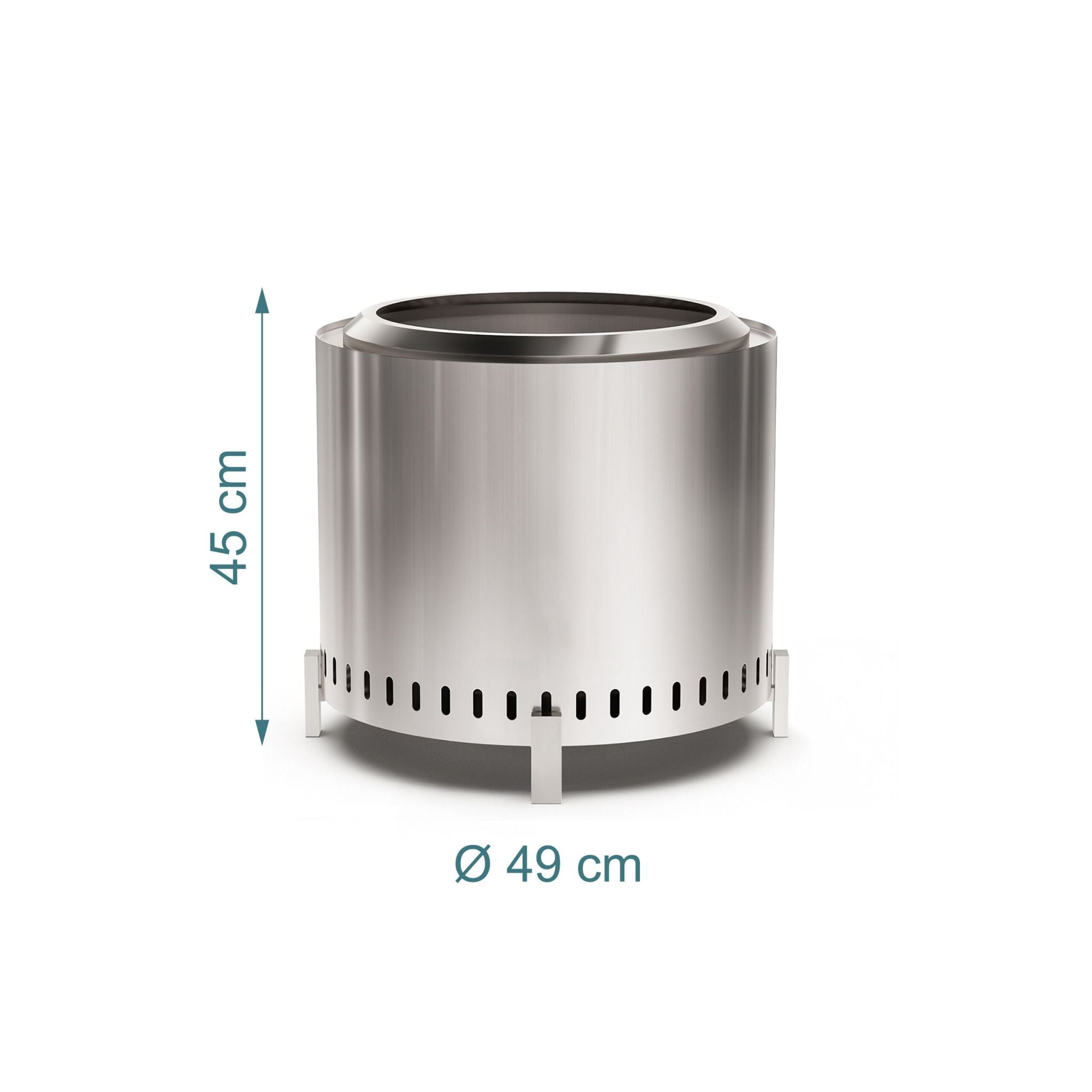 Feuerschale ohne Rauch 45 x 49cm Silber von Relaxdays