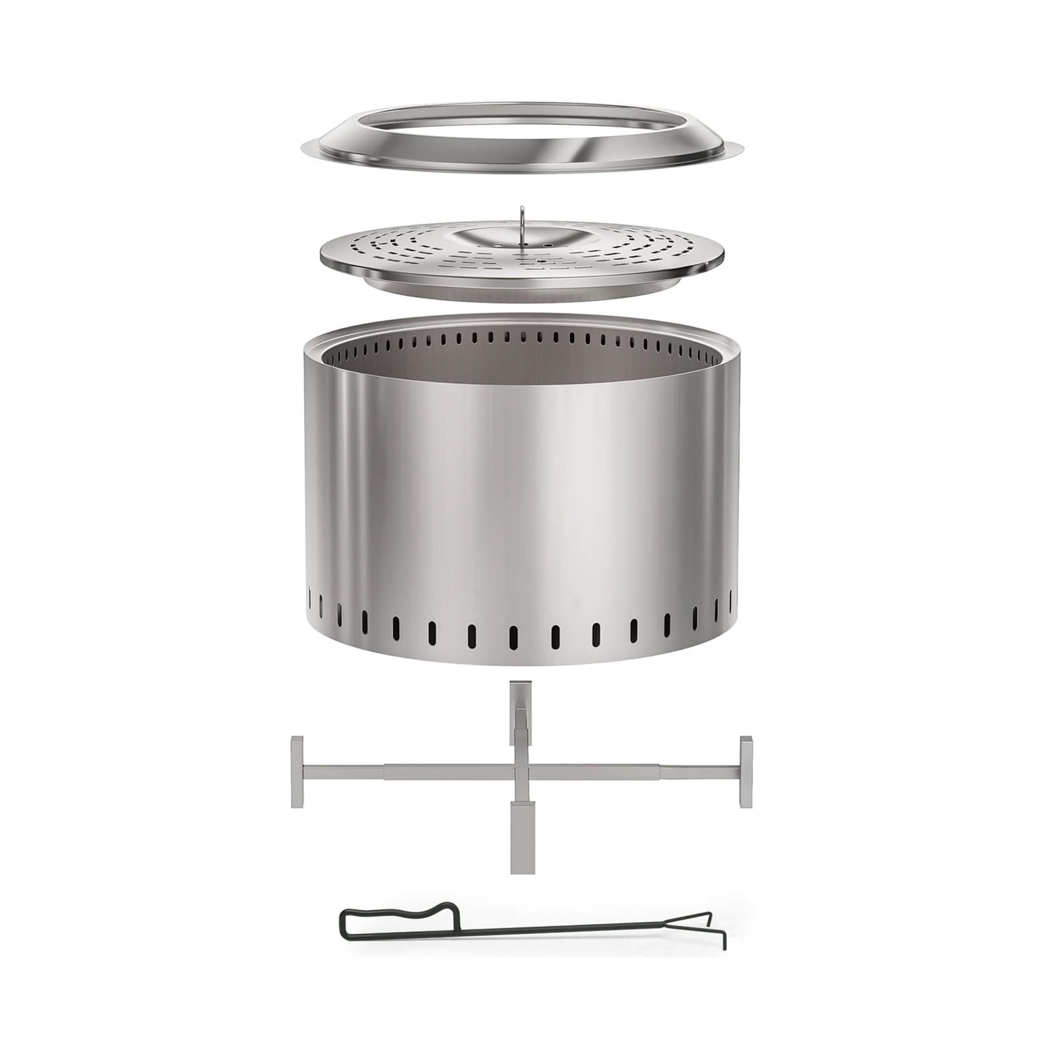 Feuerschale ohne Rauch 45 x 49cm Silber von Relaxdays
