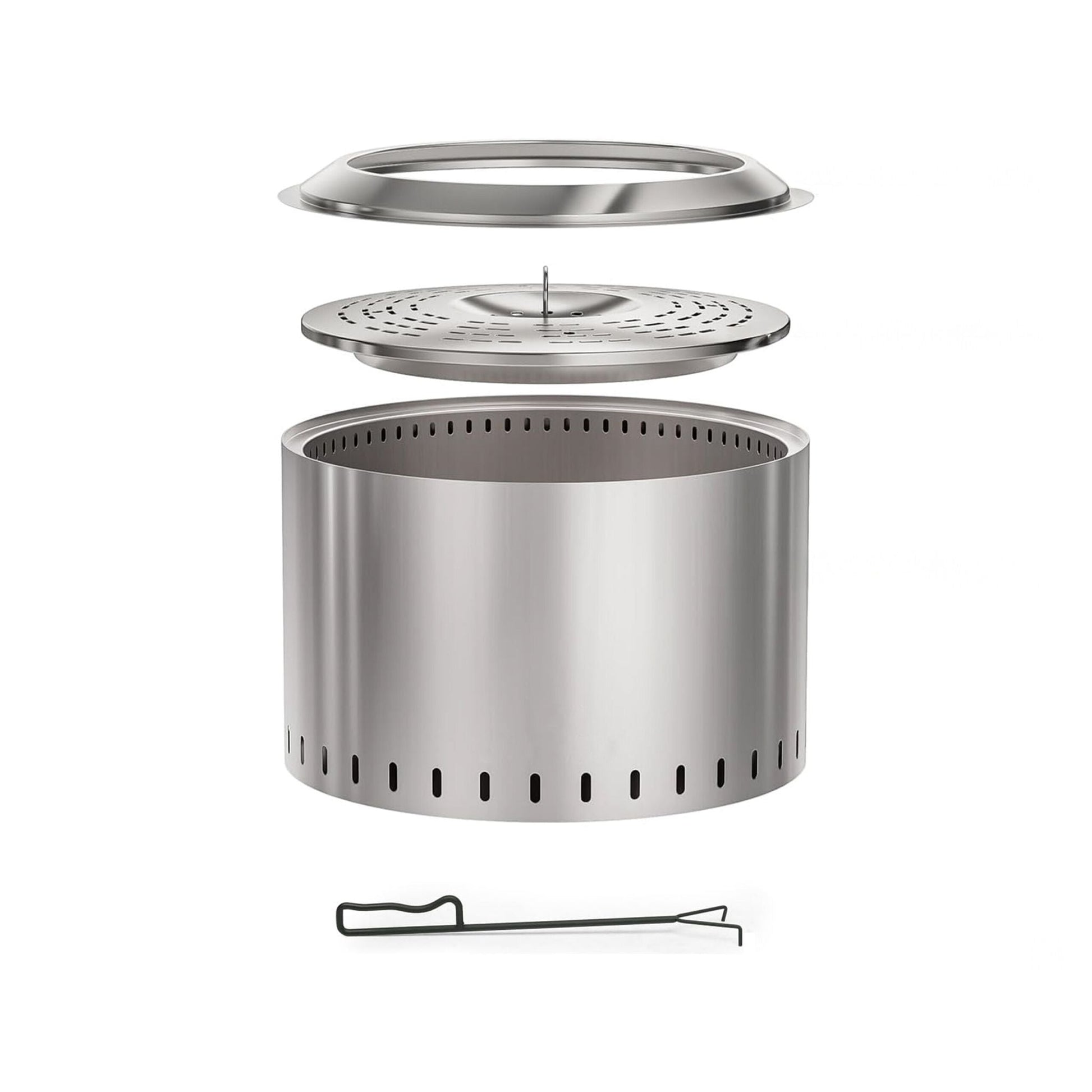 Feuerschale ohne Rauch 40 x 49cm Silber von Relaxdays