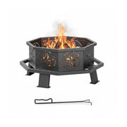 Achteckige Feuerschale mit Sternenmuster Schwarz von Relaxdays