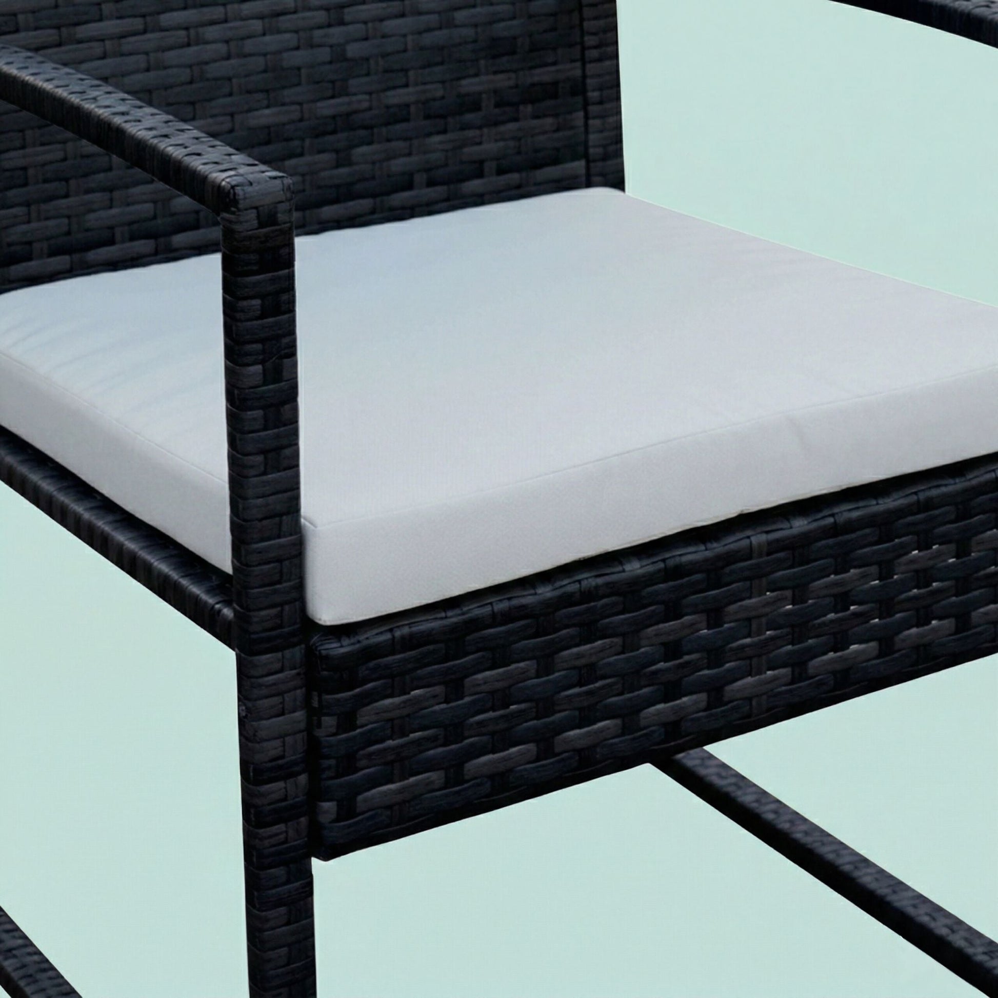 Gartenmöbel 4er-Set Rattan Schwarz-Grau von Relaxdays