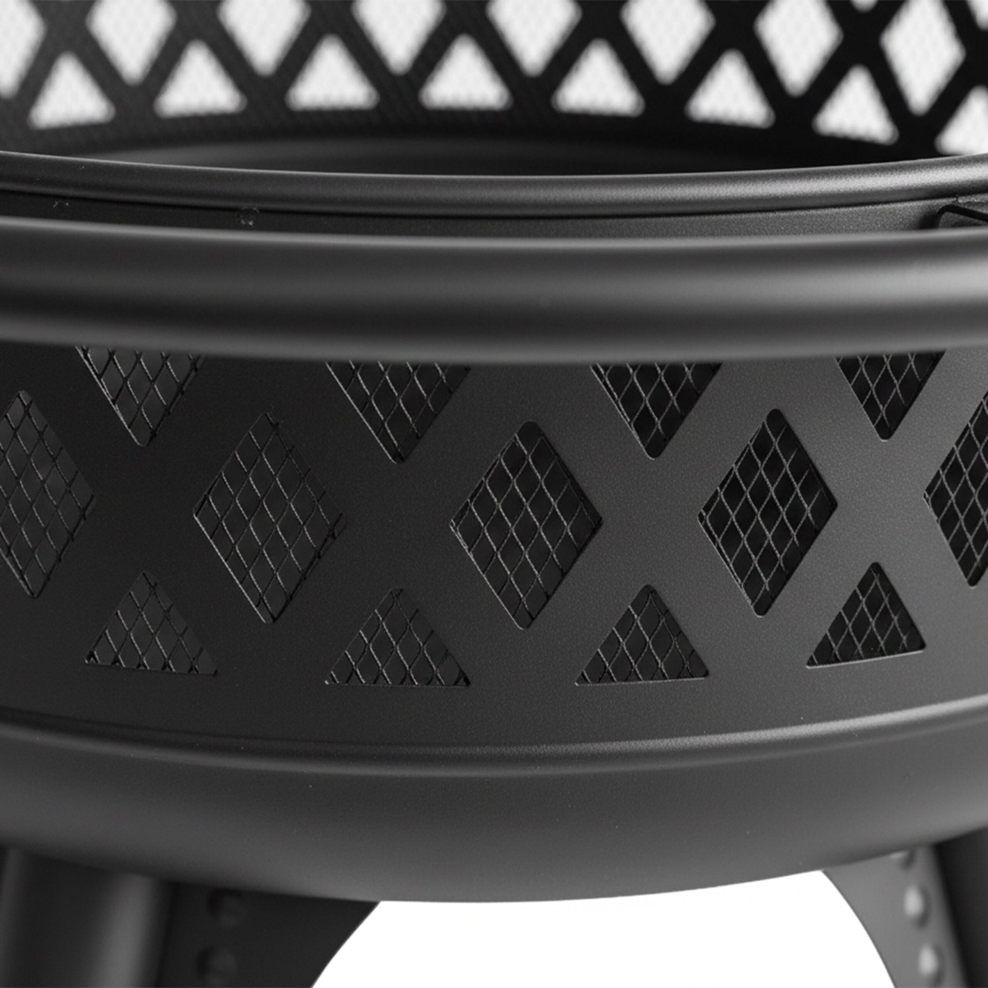 Feuerschale mit verstellbarem Grillrost Schwarz von Relaxdays