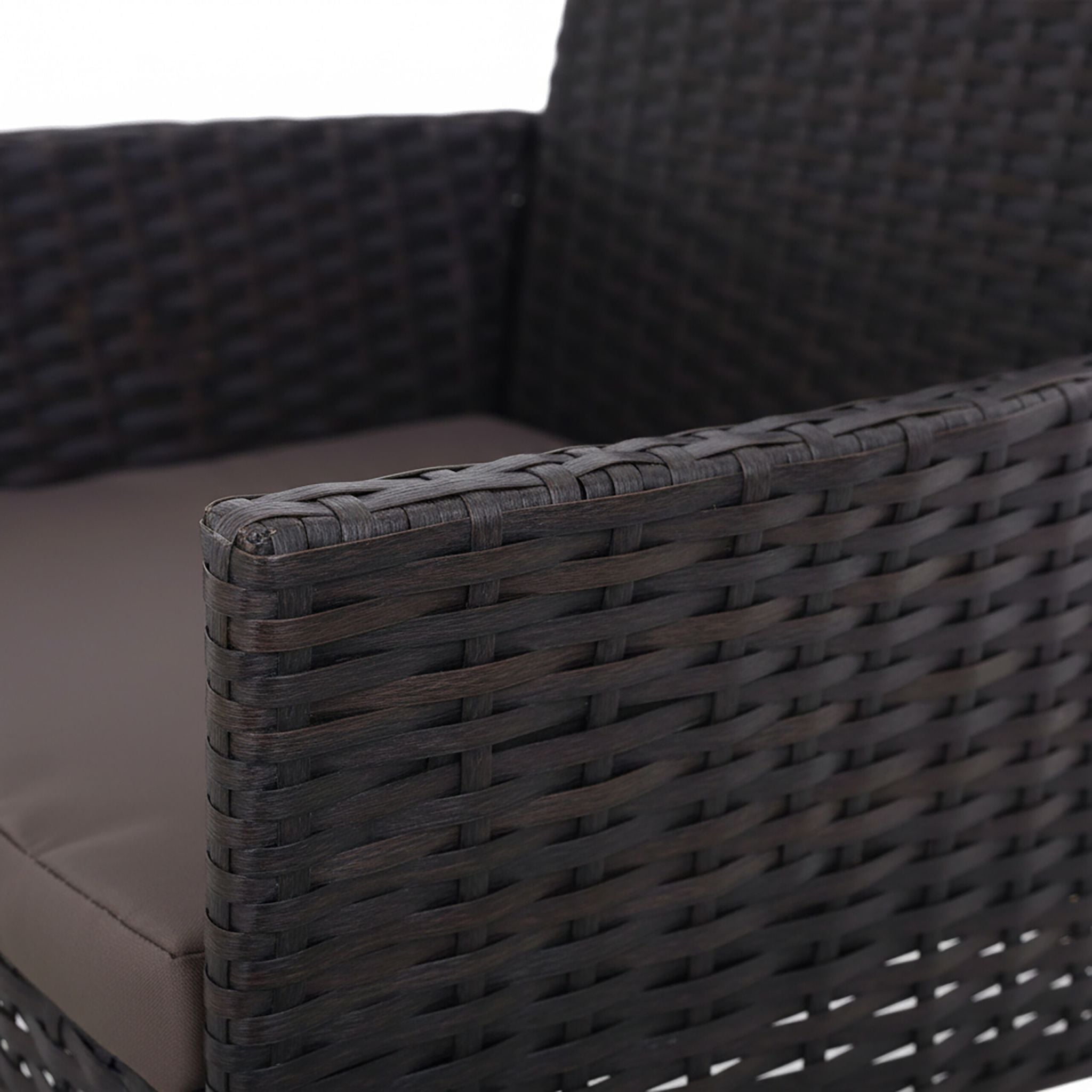 Gartenmöbel 3er-Set Rattan Schwarz-Grau von Relaxdays
