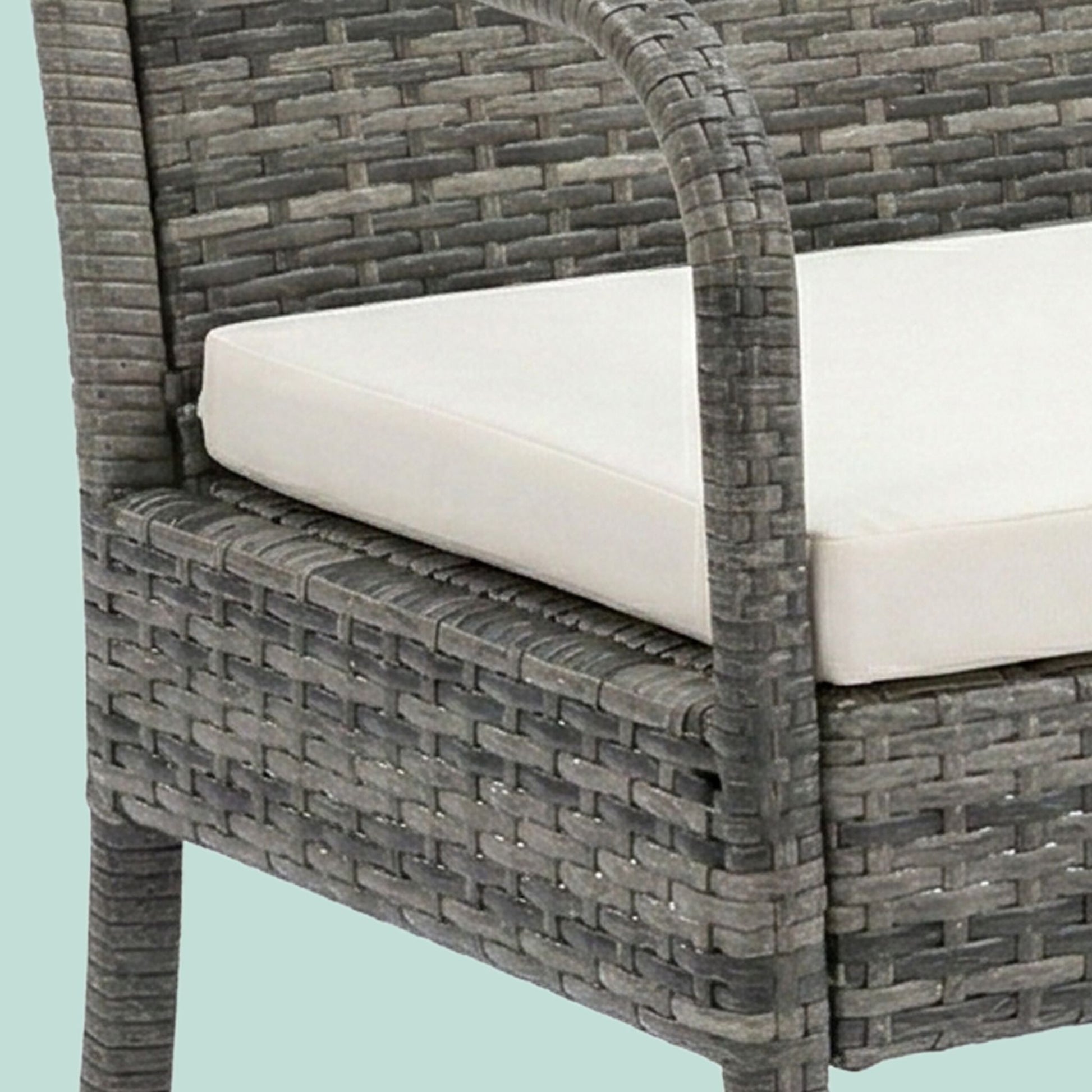 Gartenmöbel 4er-Set Rattan Creme-Grau von Relaxdays