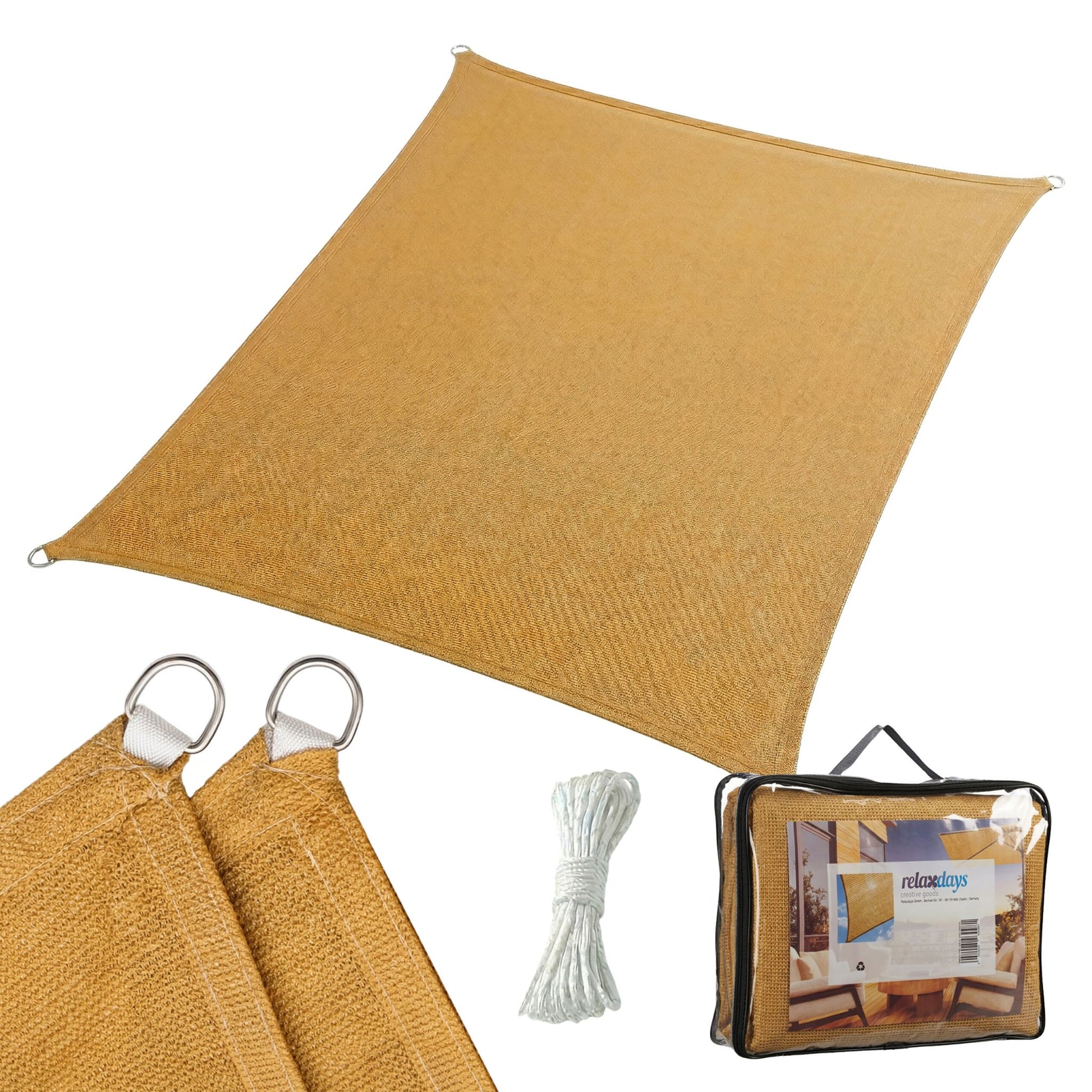 Sonnensegel HDPE Beige von Relaxdays