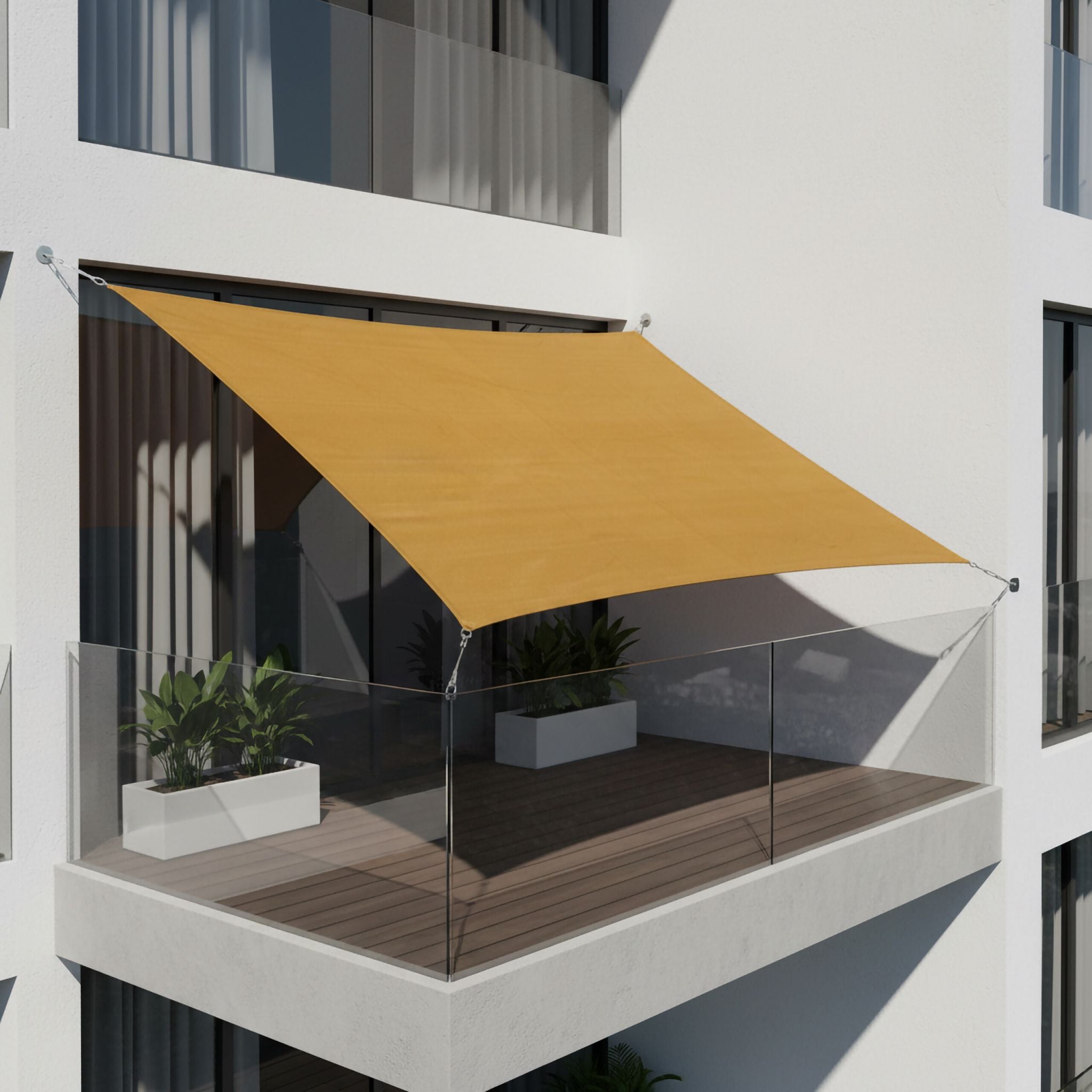 Sonnensegel HDPE Beige von Relaxdays