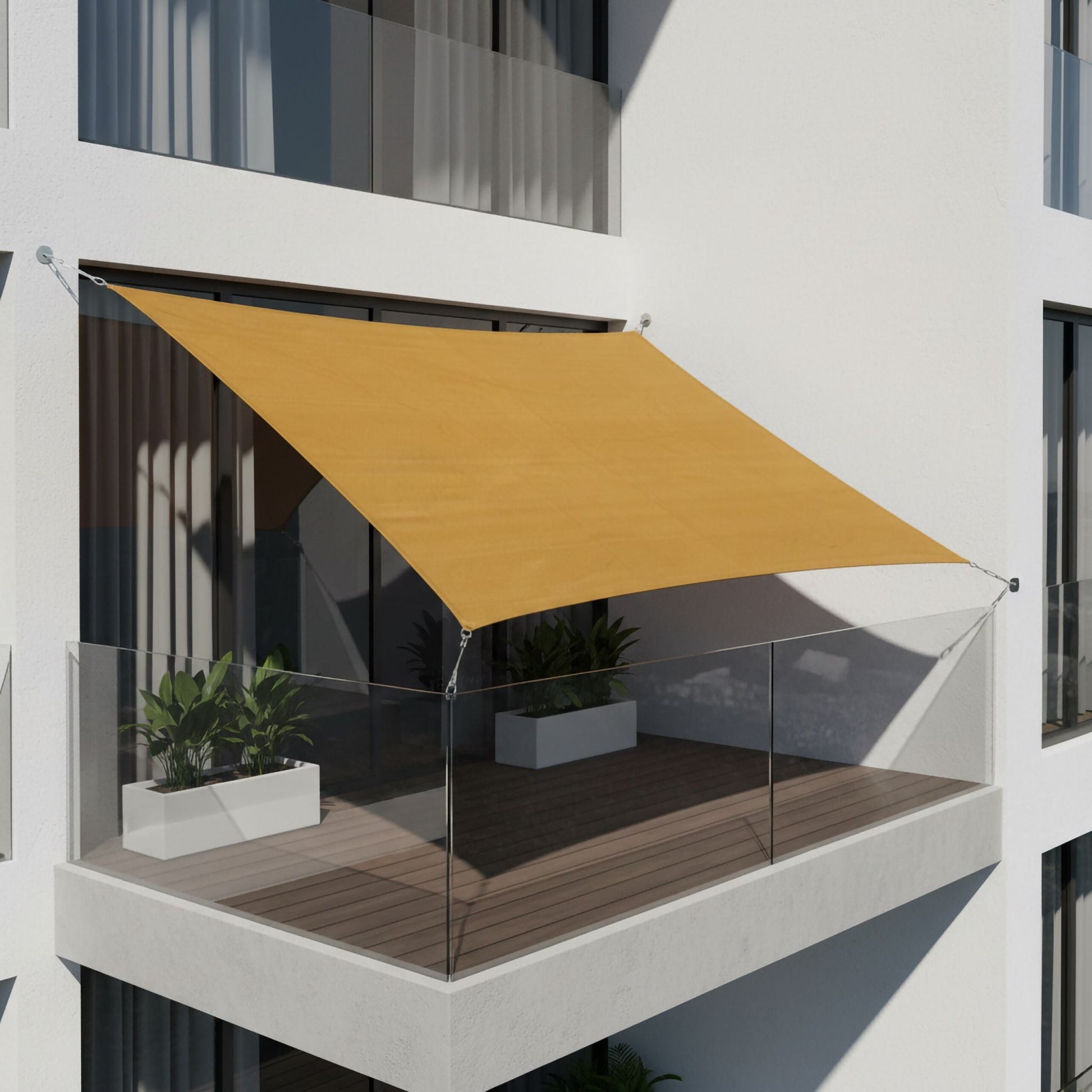 Sonnensegel HDPE Beige von Relaxdays