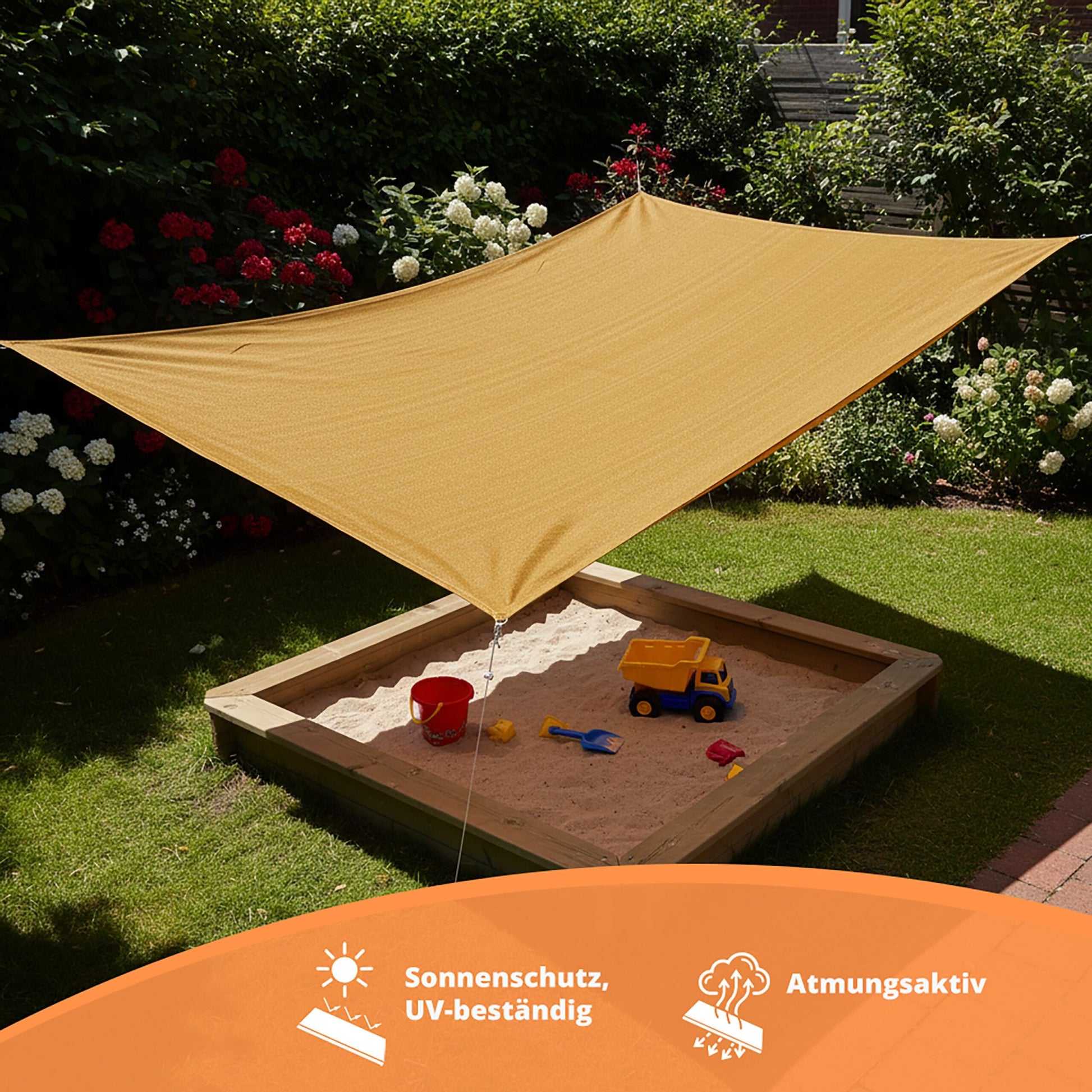 Sonnensegel HDPE Beige von Relaxdays