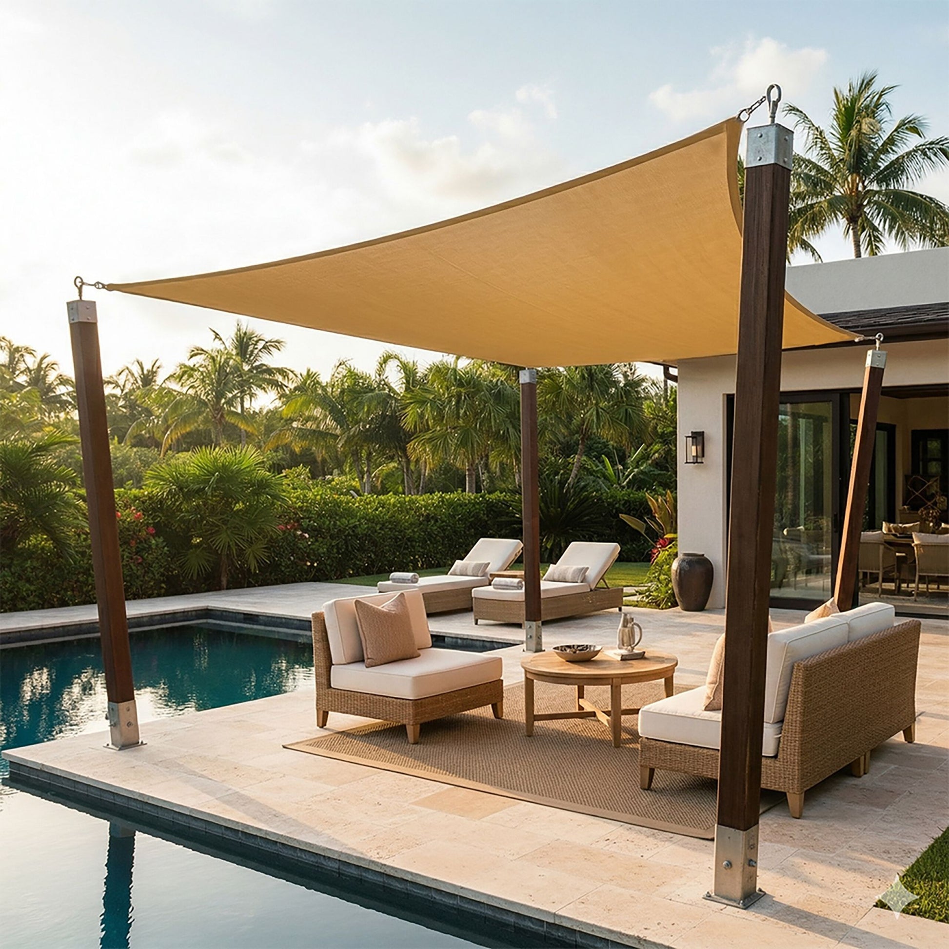 Sonnensegel HDPE Beige von Relaxdays