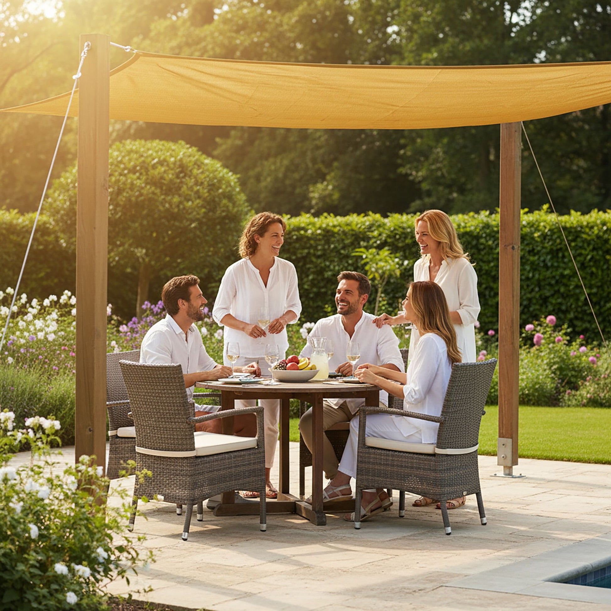 Sonnensegel HDPE Beige von Relaxdays