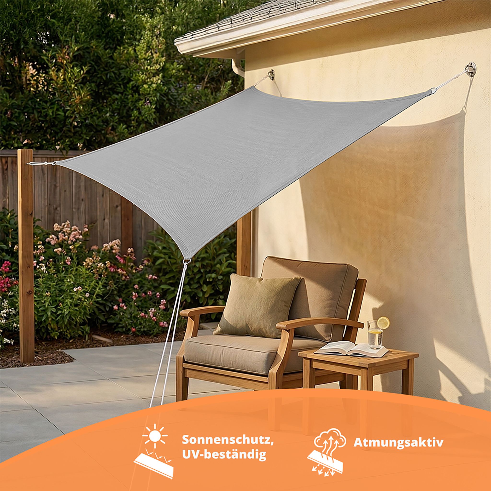 Sonnensegel HDPE Anthrazit von Relaxdays
