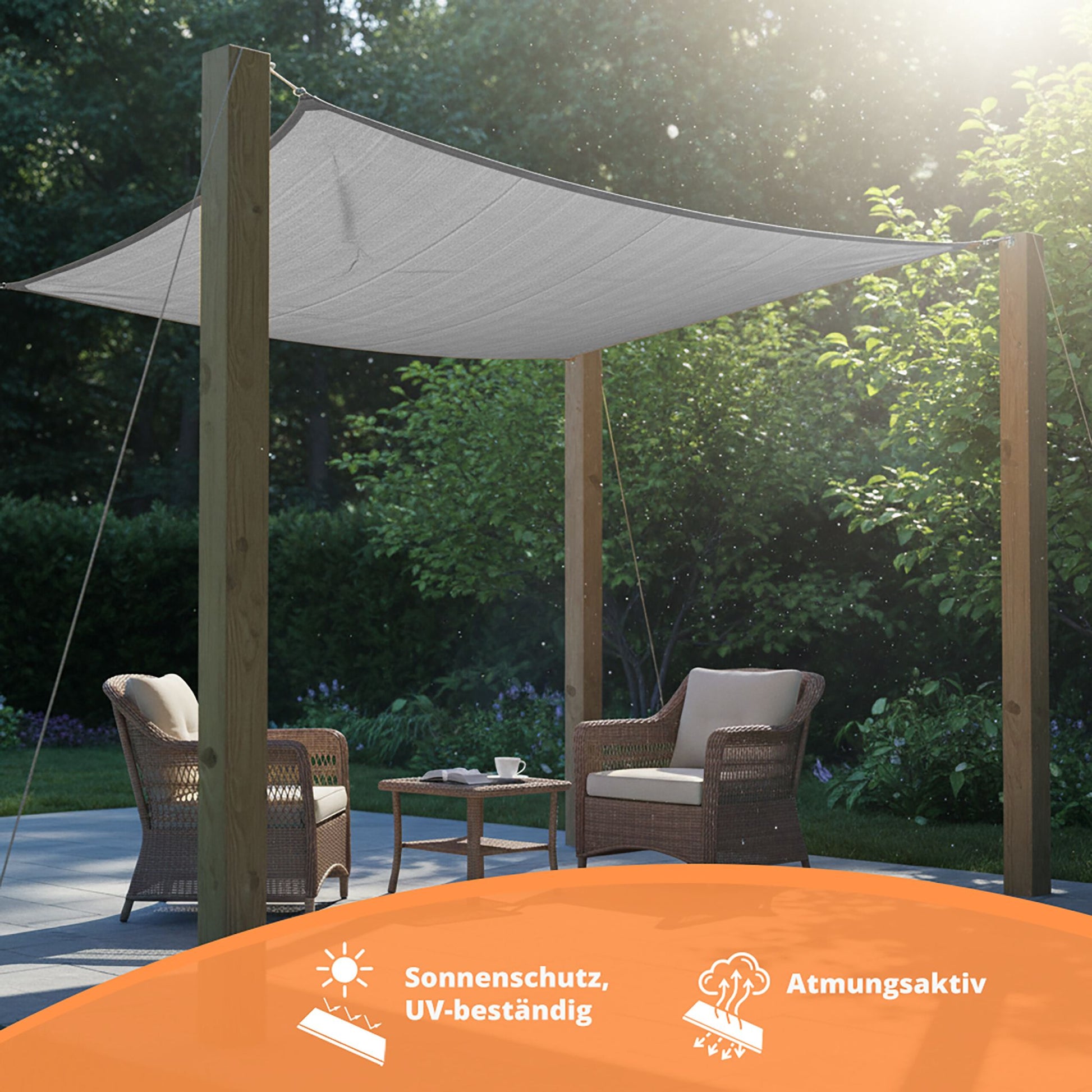 Sonnensegel HDPE Anthrazit von Relaxdays