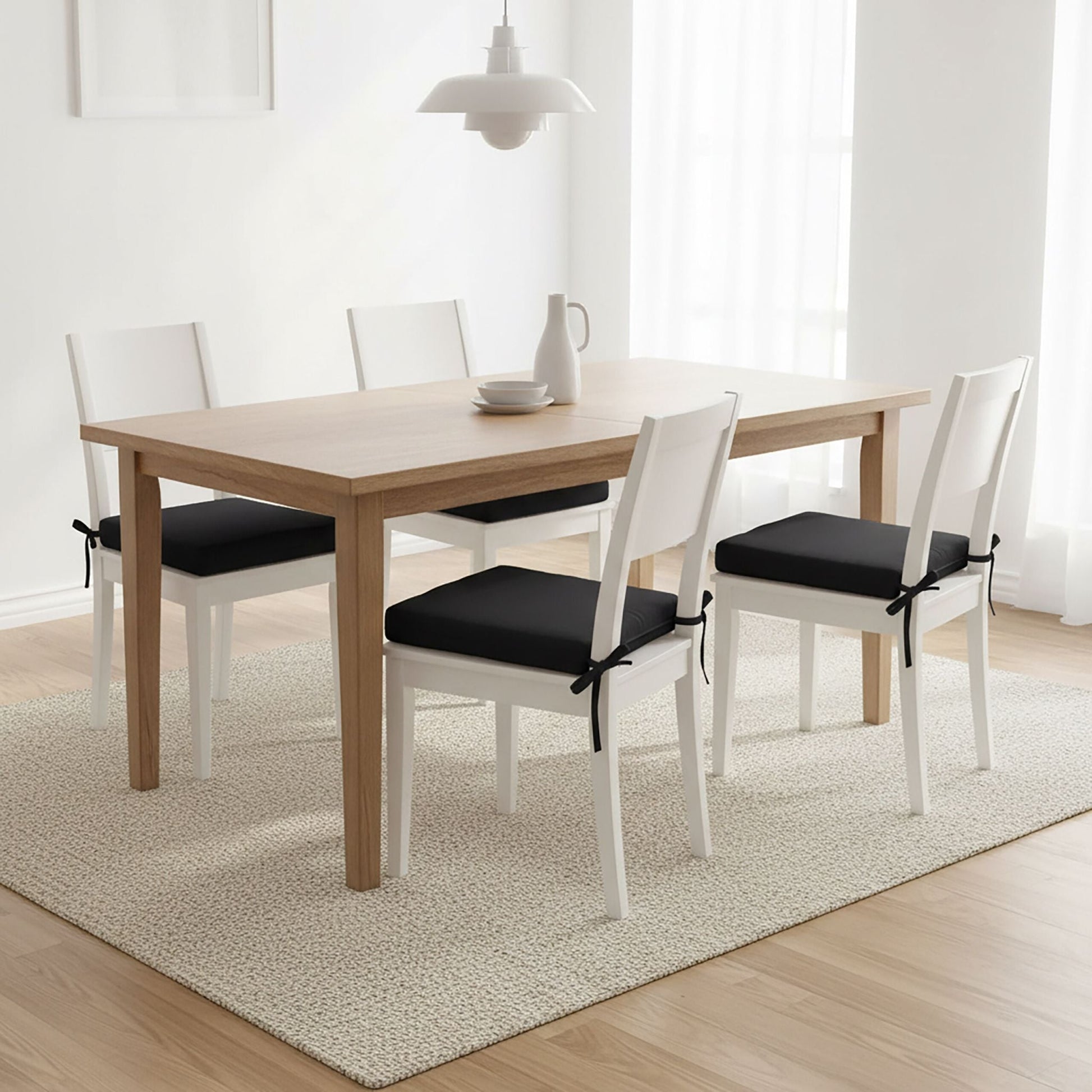 Flache Stuhlkissen 4er-Set Schwarz von Relaxdays