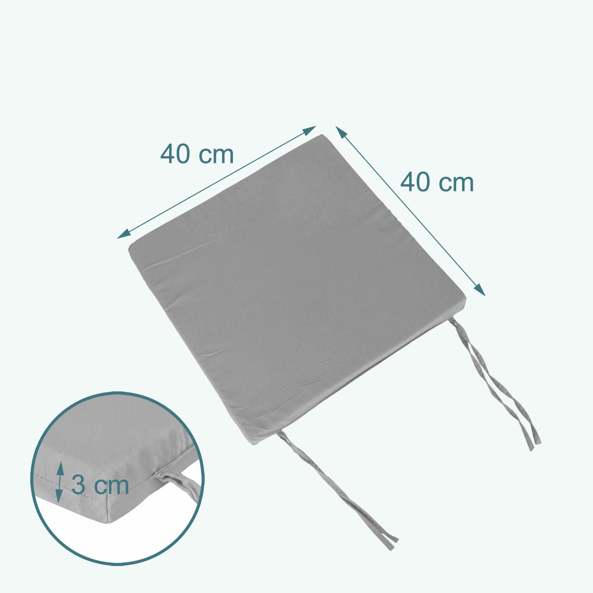 Flache Stuhlkissen 4er-Set Grau von Relaxdays
