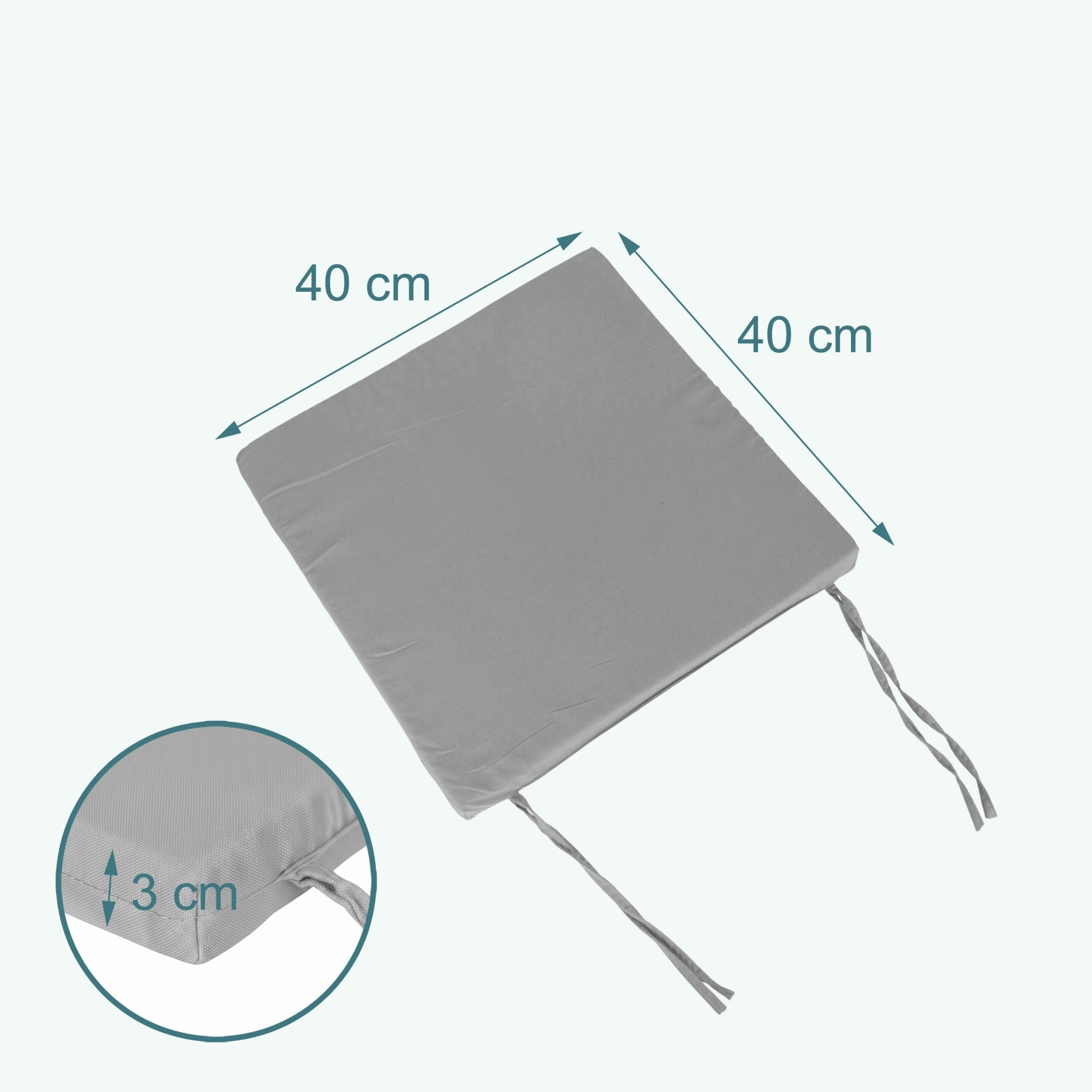 Flache Stuhlkissen 4er-Set Grau von Relaxdays
