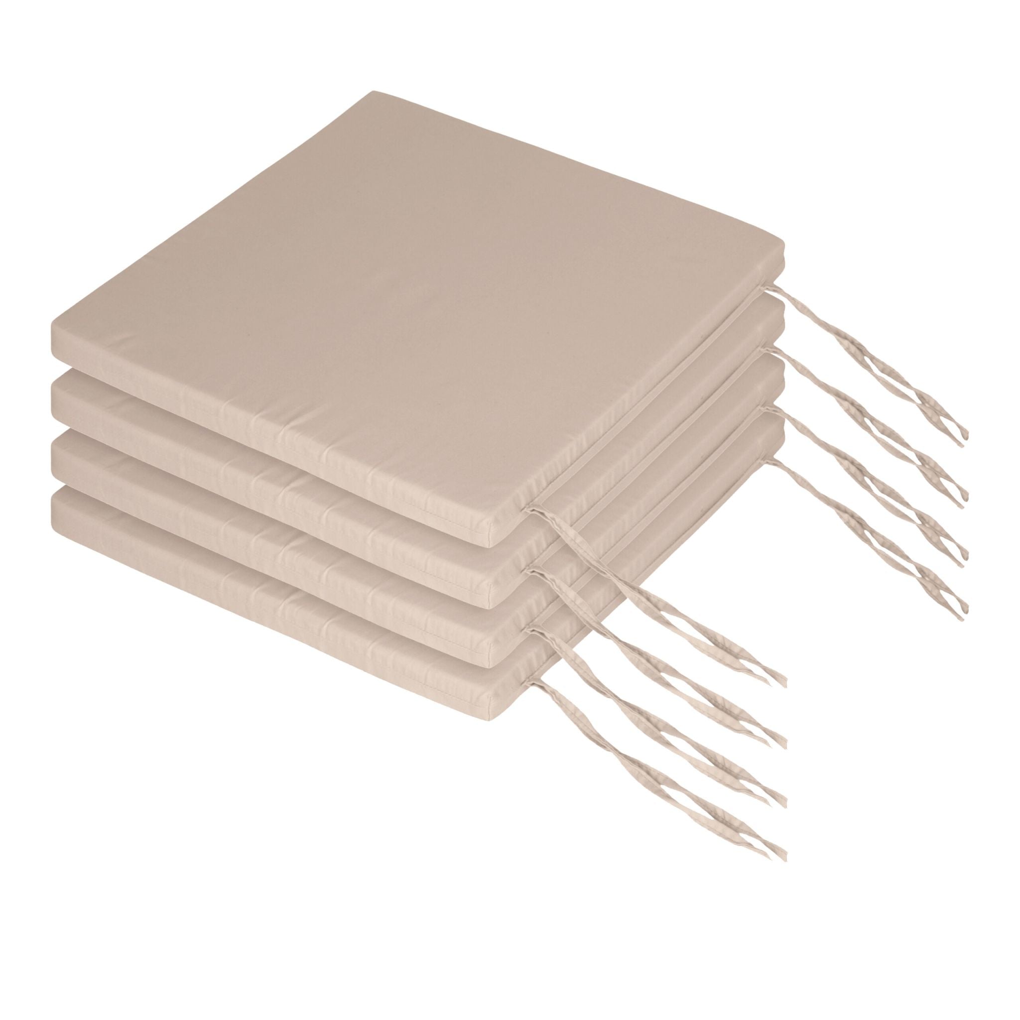 Flache Stuhlkissen 4er-Set Beige von Relaxdays