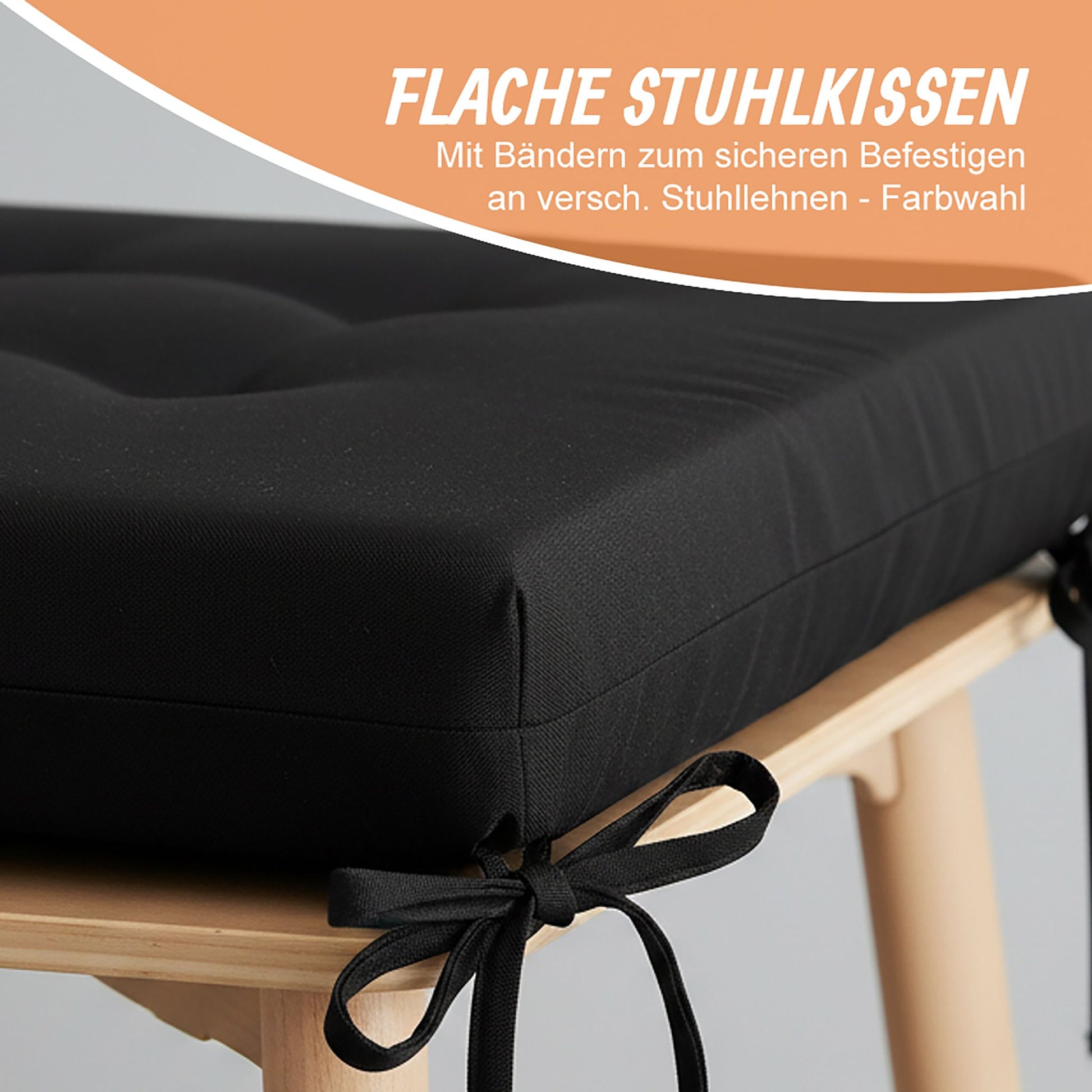 Flache Stuhlkissen 4er-Set Beige von Relaxdays