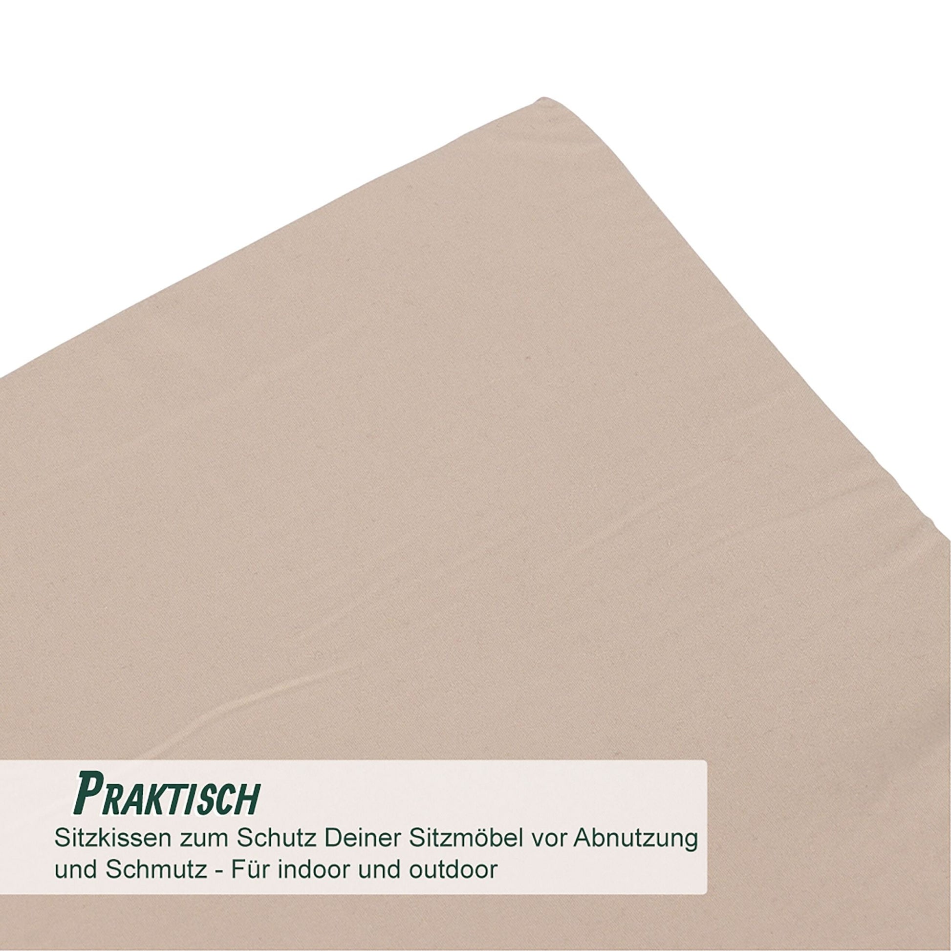 Flache Stuhlkissen 4er-Set Beige von Relaxdays