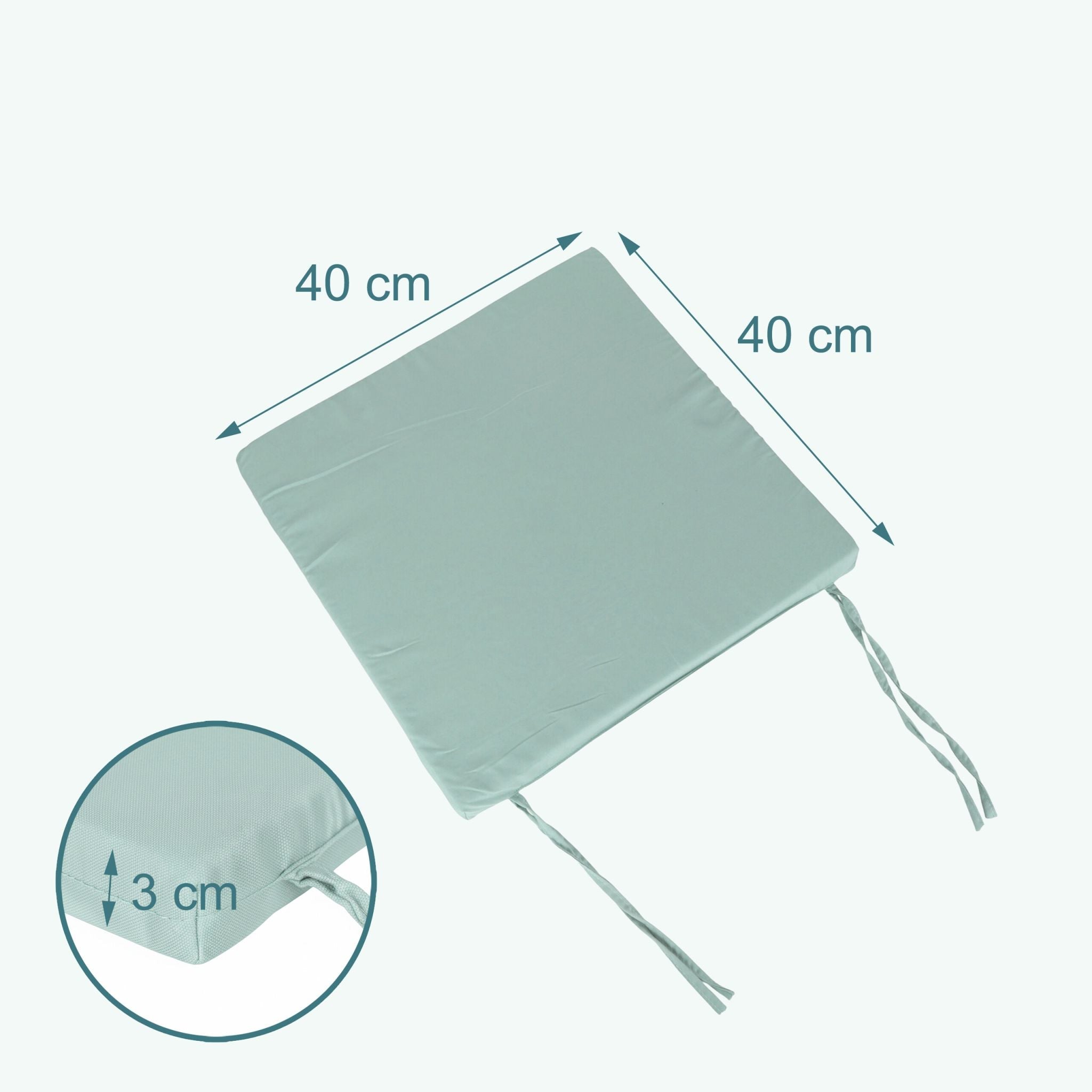 Flache Stuhlkissen 4er-Set Grün von Relaxdays