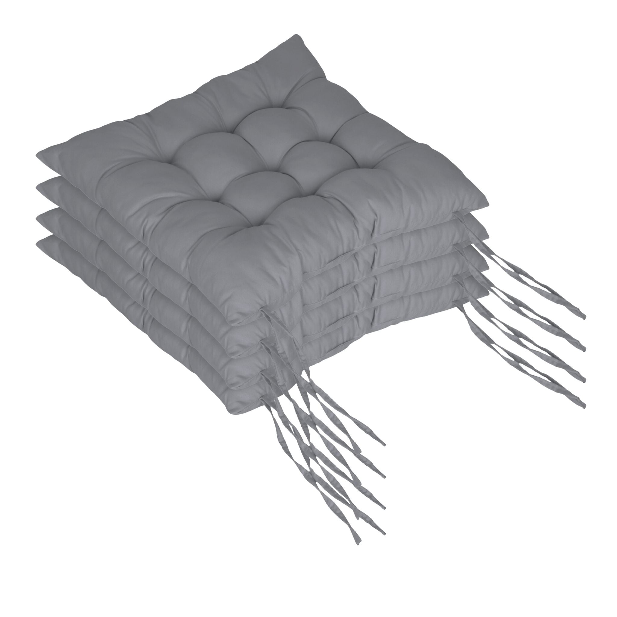 Gesteppte Stuhlkissen 4er-Set Grau von Relaxdays