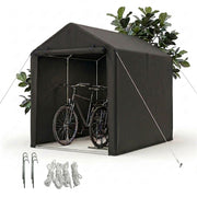 Mobile Fahrradgarage für 2 Fahrräder Schwarz von Relaxdays