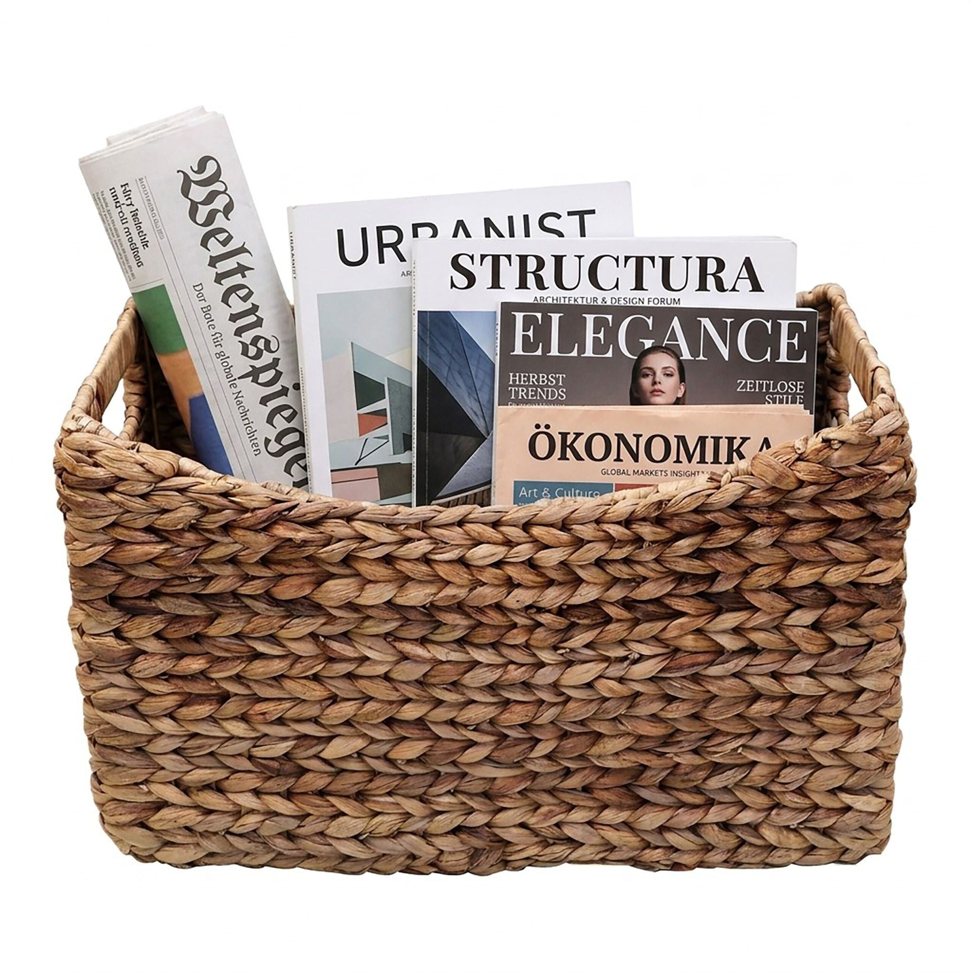 Zeitungsständer Wasserhyazinthe Hellbraun von Relaxdays