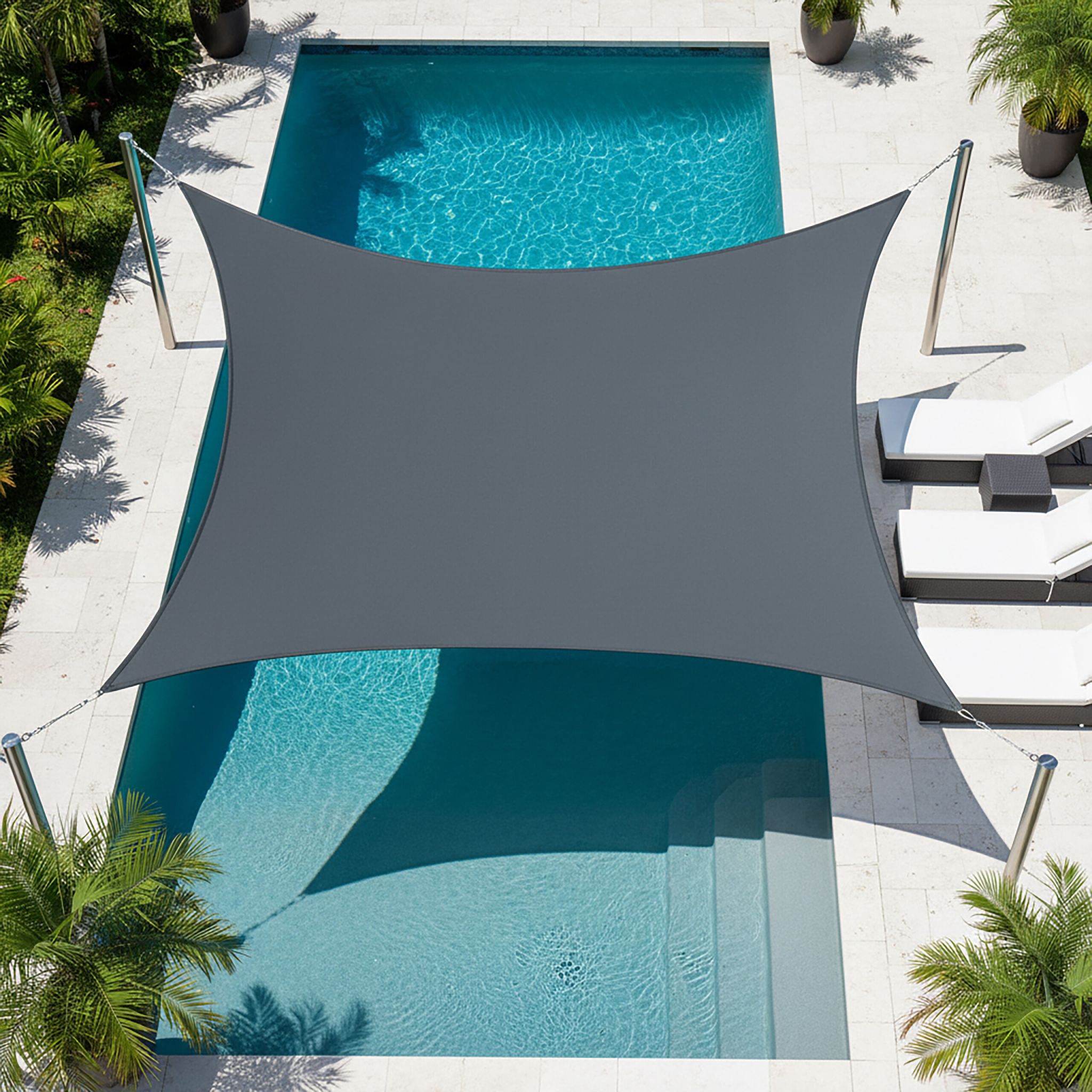 Sonnensegel Polyester Anthrazit von Relaxdays