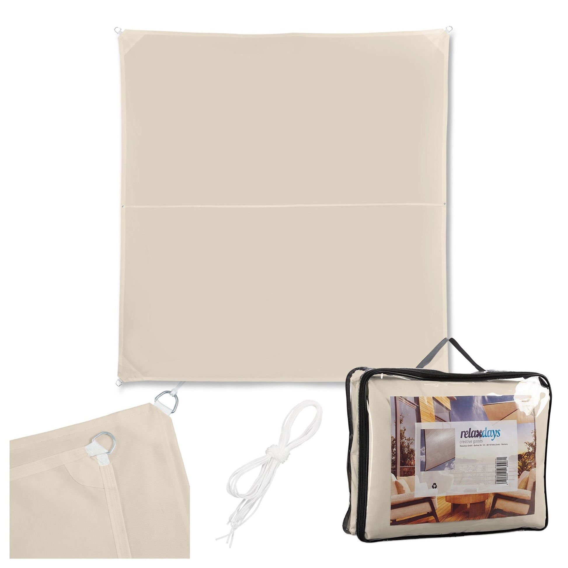 Sonnensegel Polyester Beige von Relaxdays
