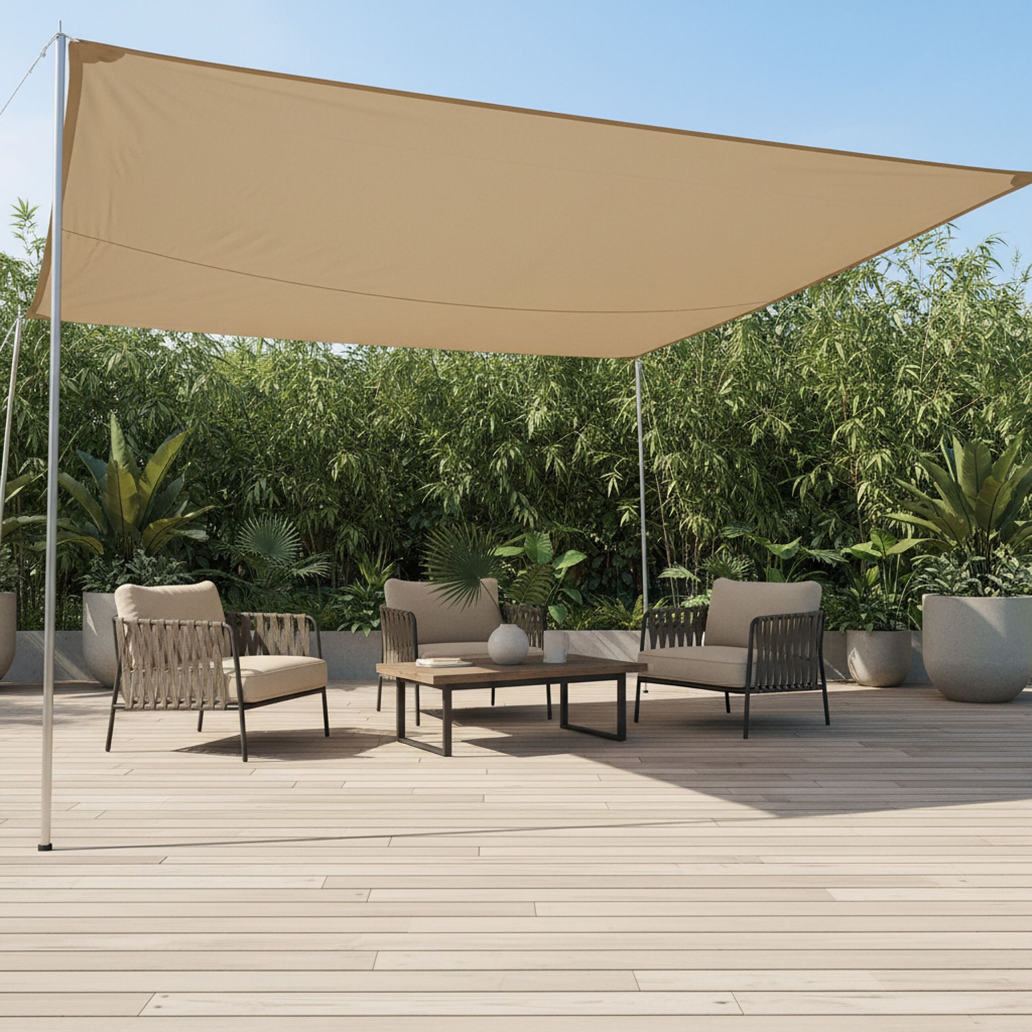 Sonnensegel Polyester Beige von Relaxdays