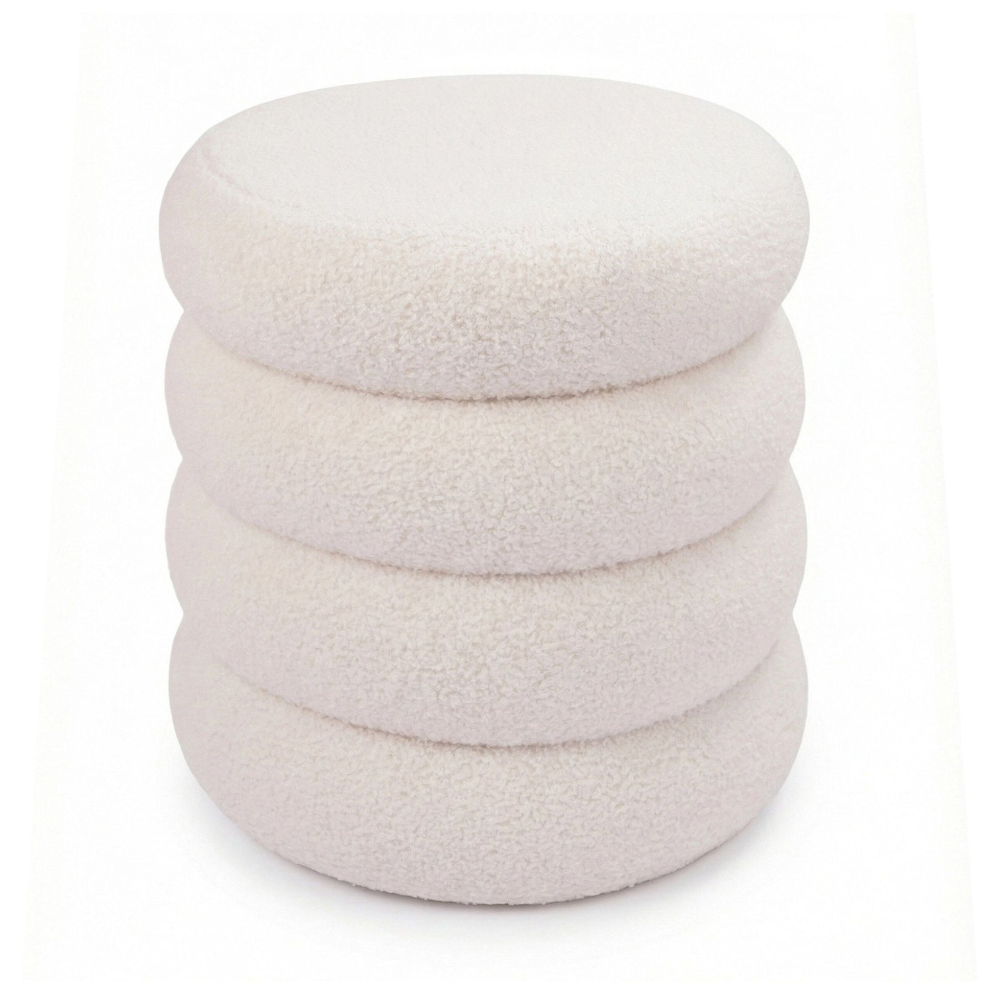 Teddyfell Hocker Creme von Relaxdays