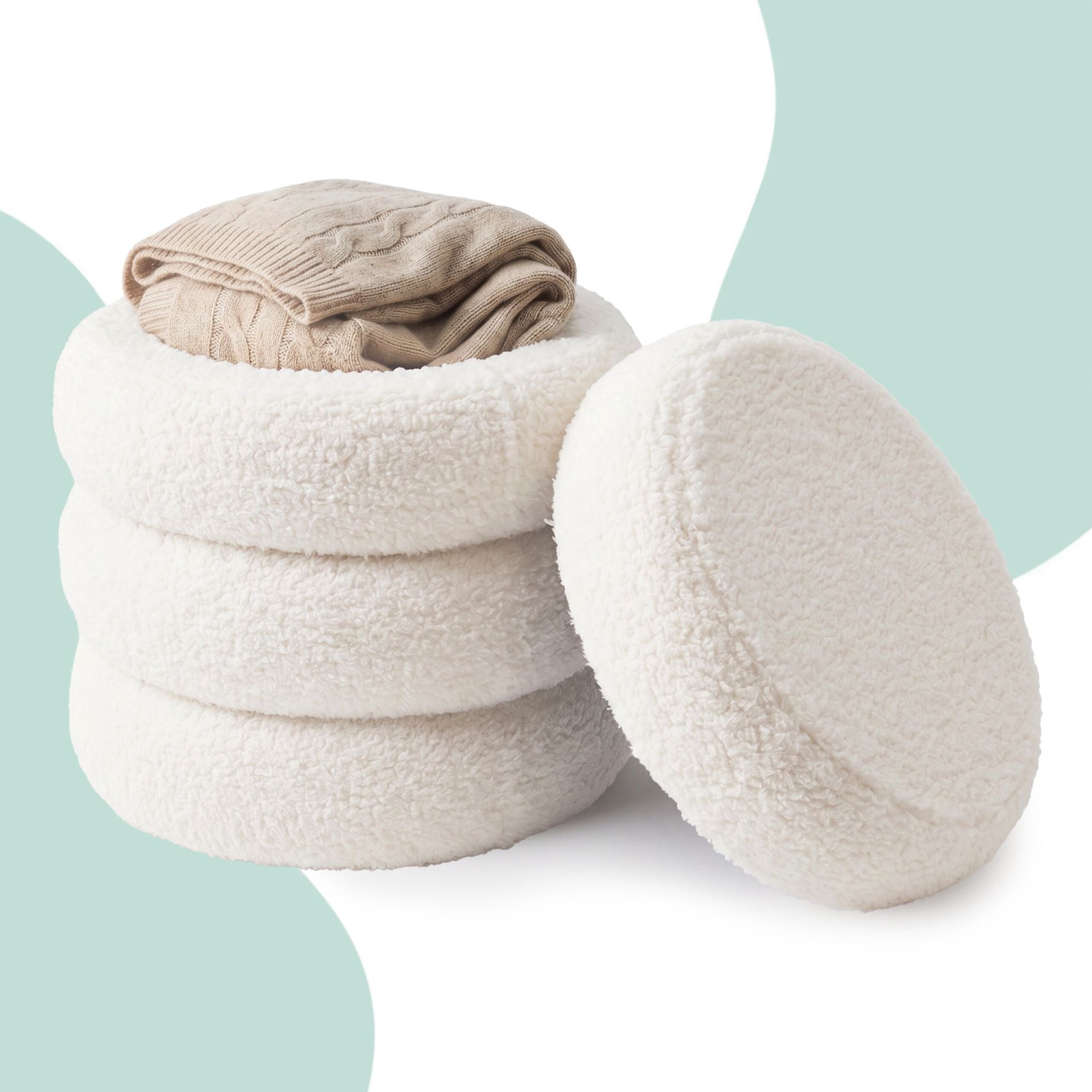 Teddyfell Hocker Creme von Relaxdays