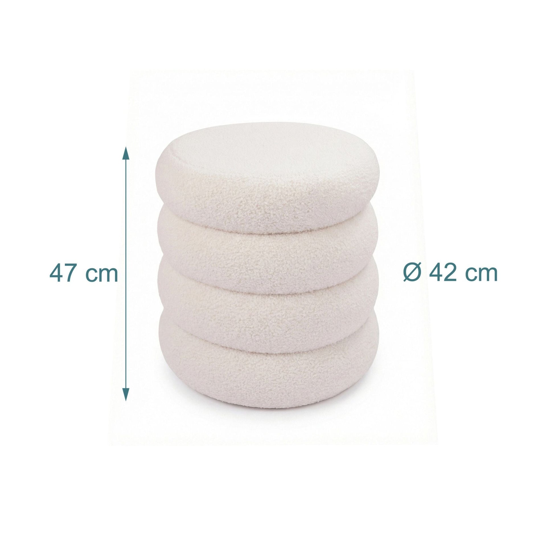 Teddyfell Hocker Creme von Relaxdays