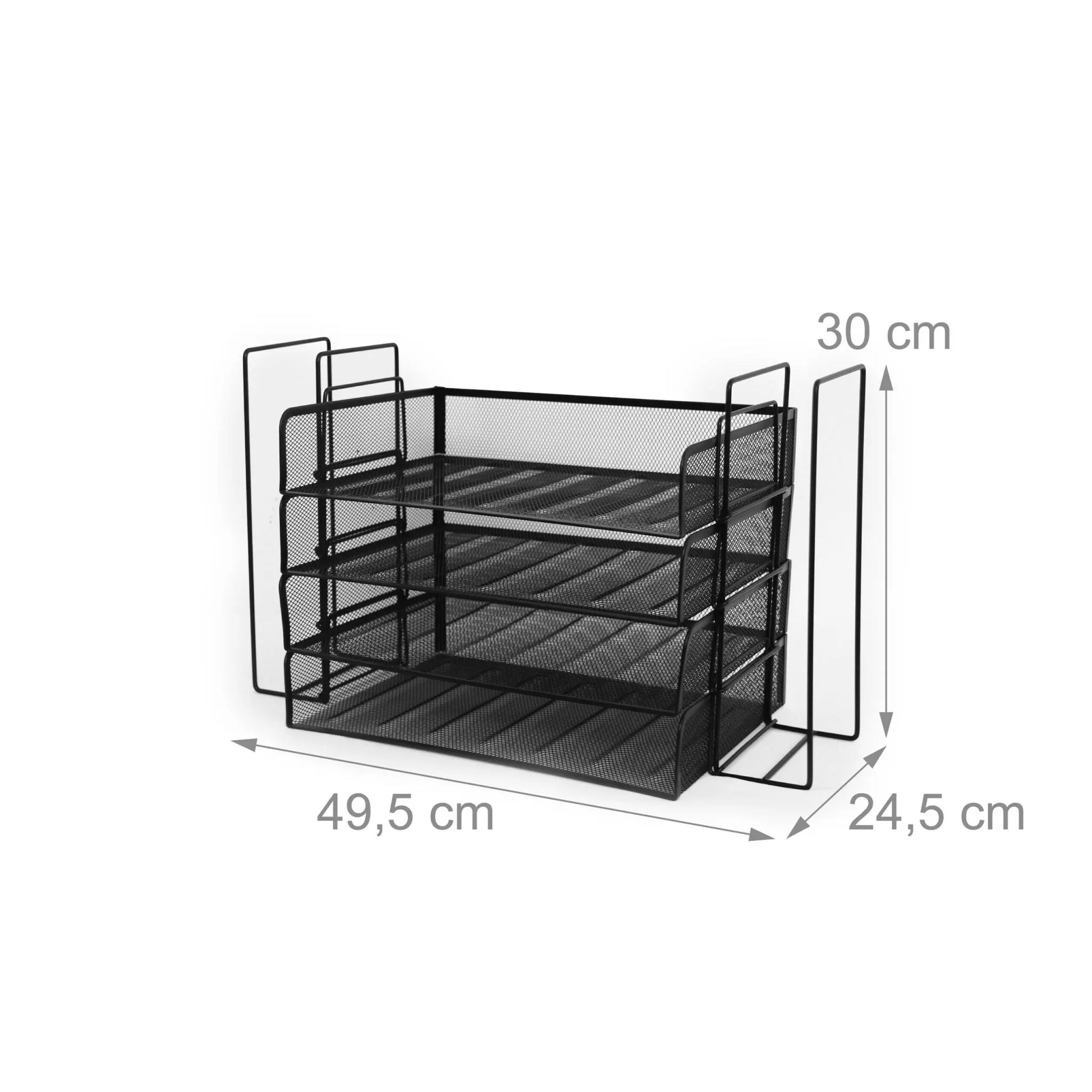 Briefablage Metall 4 Fächer Schwarz von Relaxdays