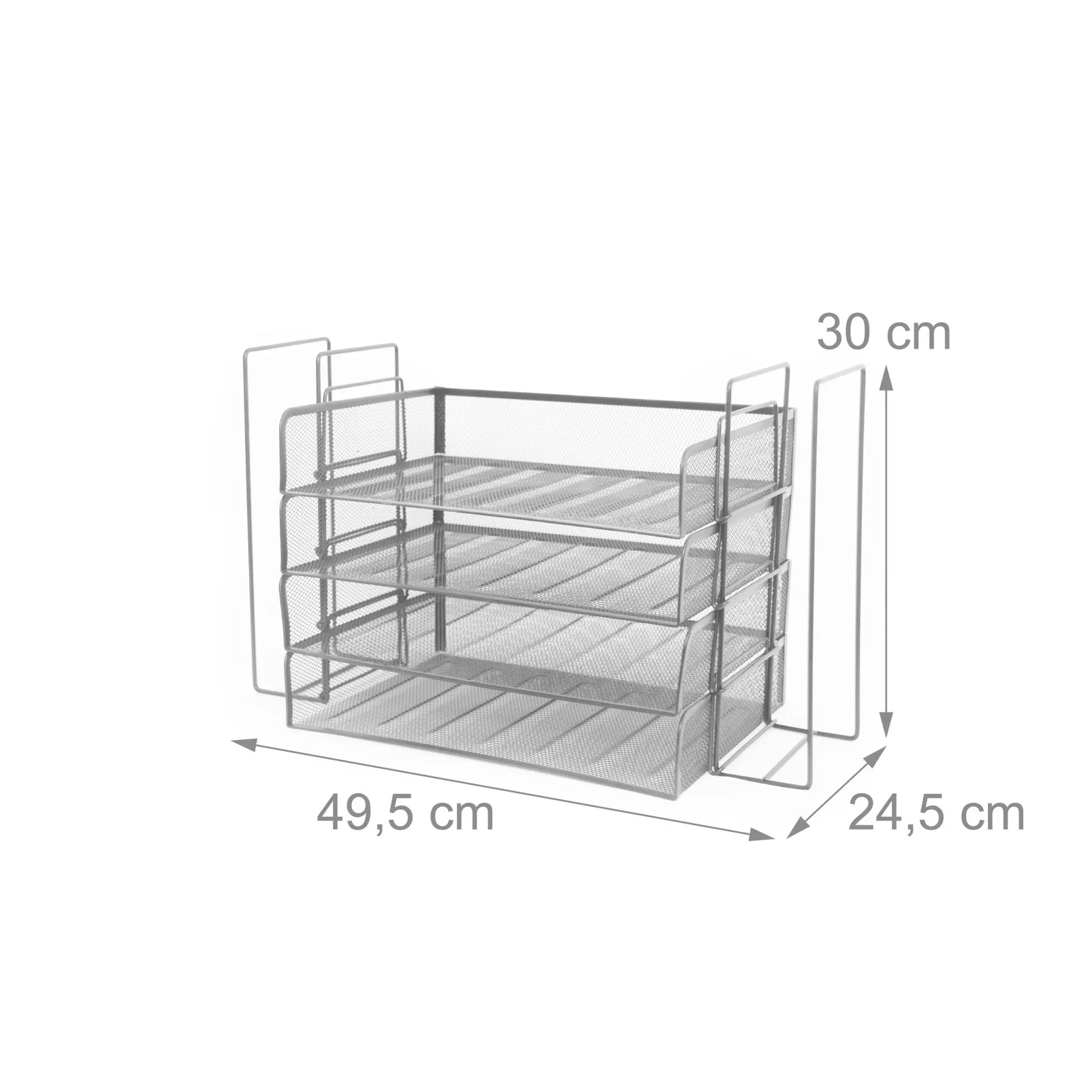 Briefablage Metall 4 Fächer Silber von Relaxdays