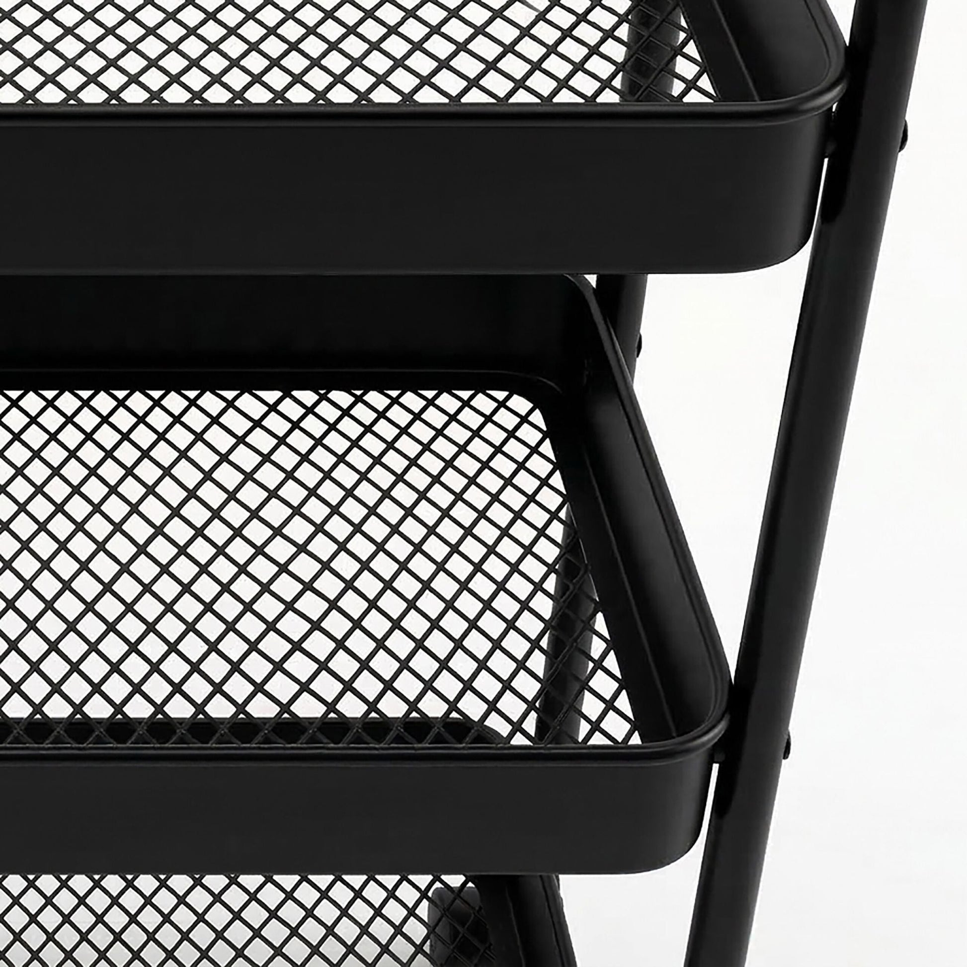 Rollwagen Mesh mit 3 Ebenen Schwarz von Relaxdays