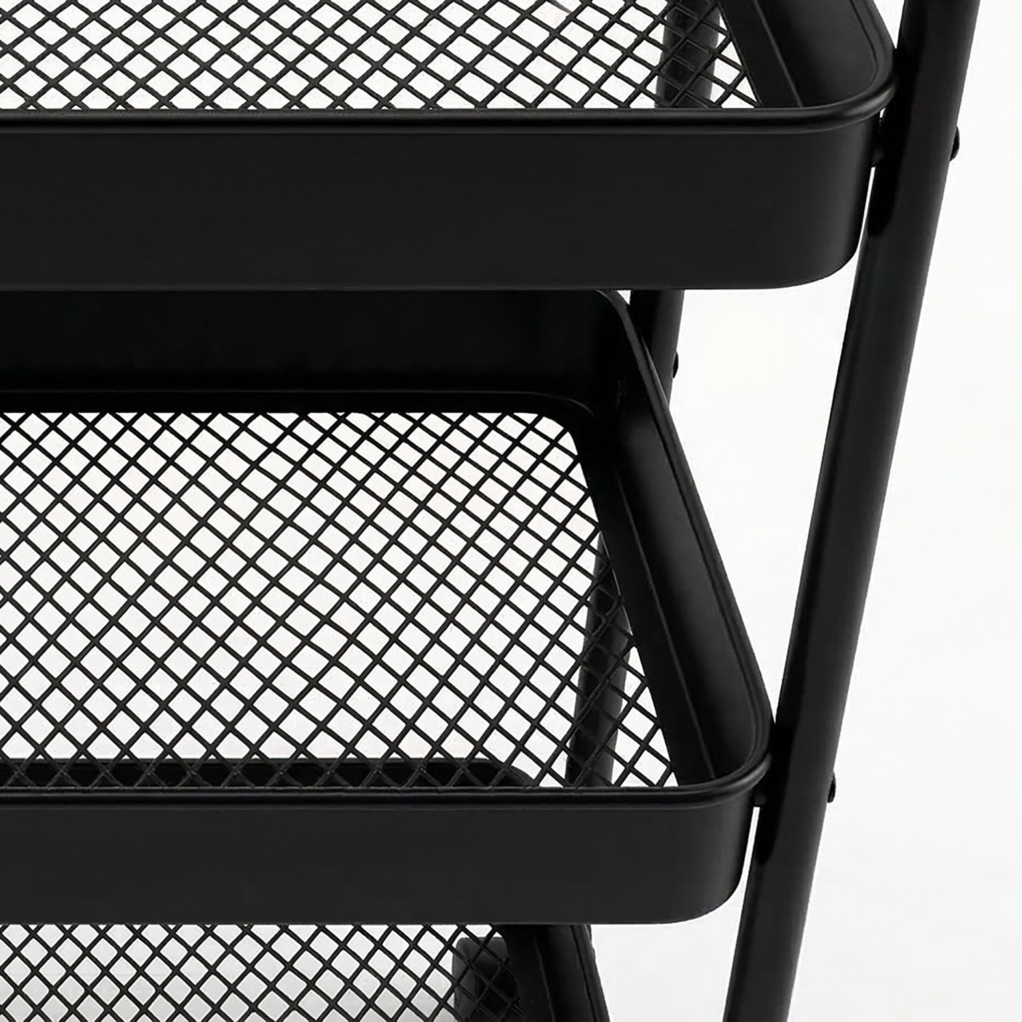 Rollwagen Mesh mit 3 Ebenen Schwarz von Relaxdays