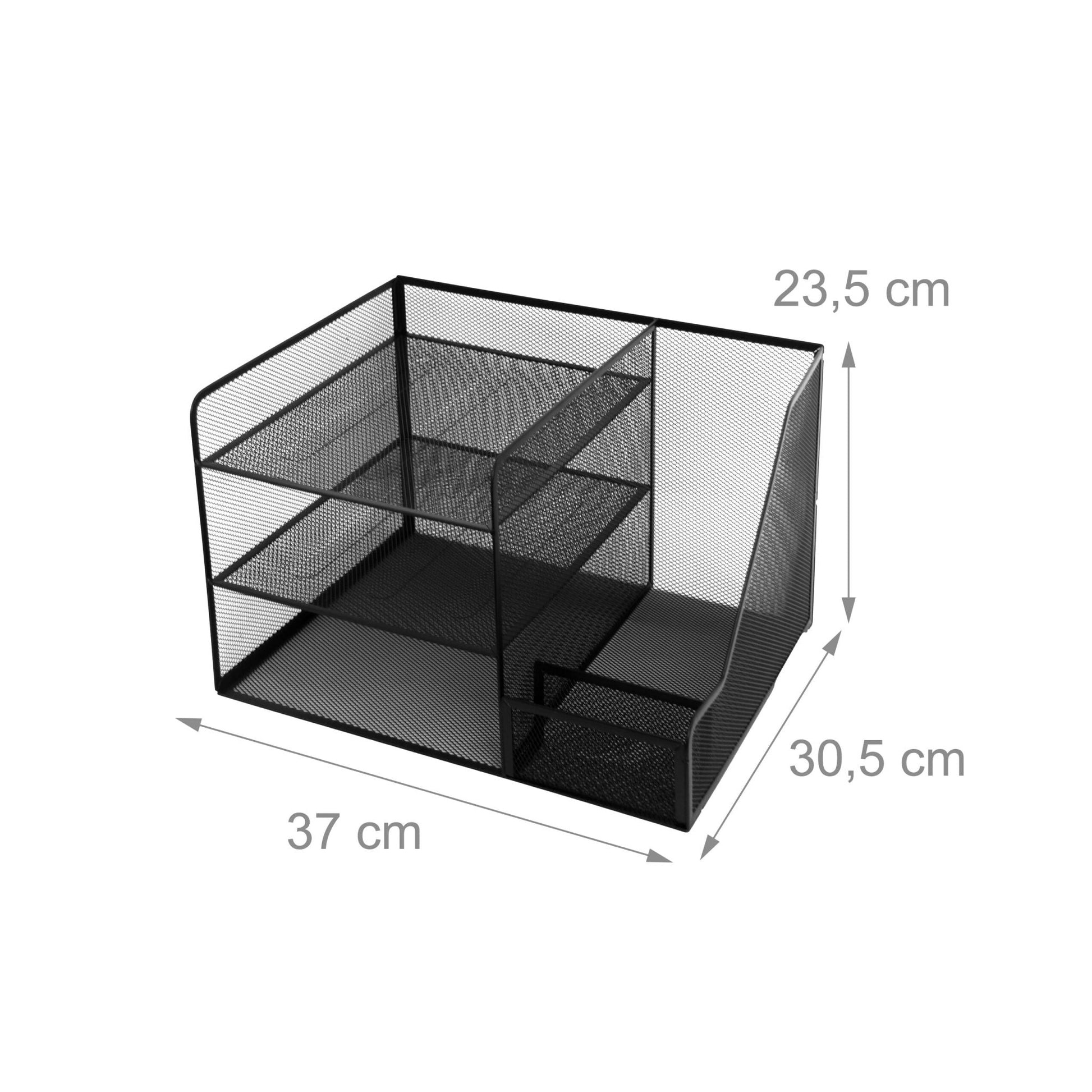 Schreibtisch Organizer Metall 5 Ablagen Schwarz von Relaxdays