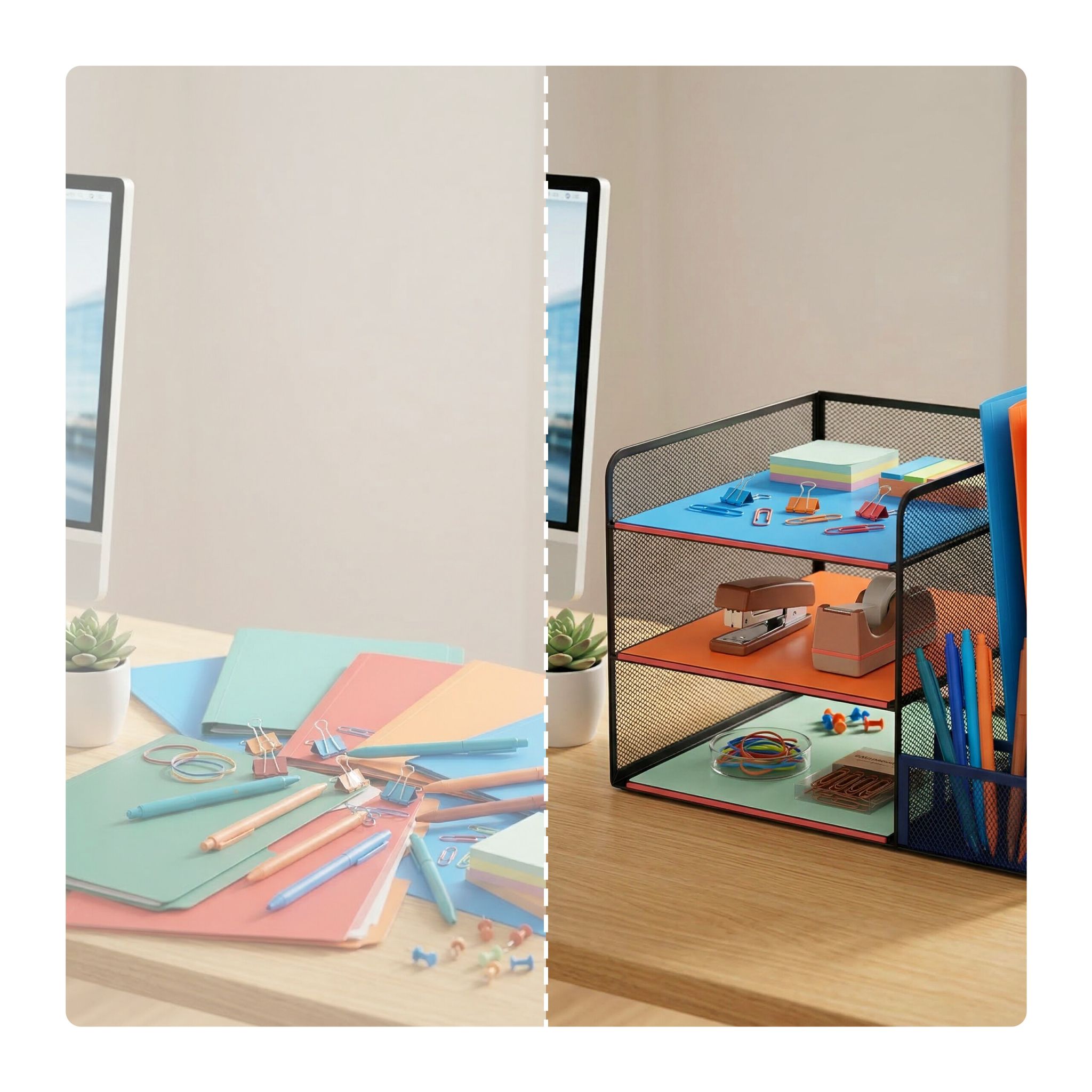 Schreibtisch Organizer Metall 5 Ablagen Schwarz von Relaxdays