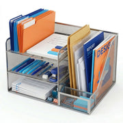 Schreibtisch Organizer Metall 5 Ablagen Schwarz von Relaxdays
