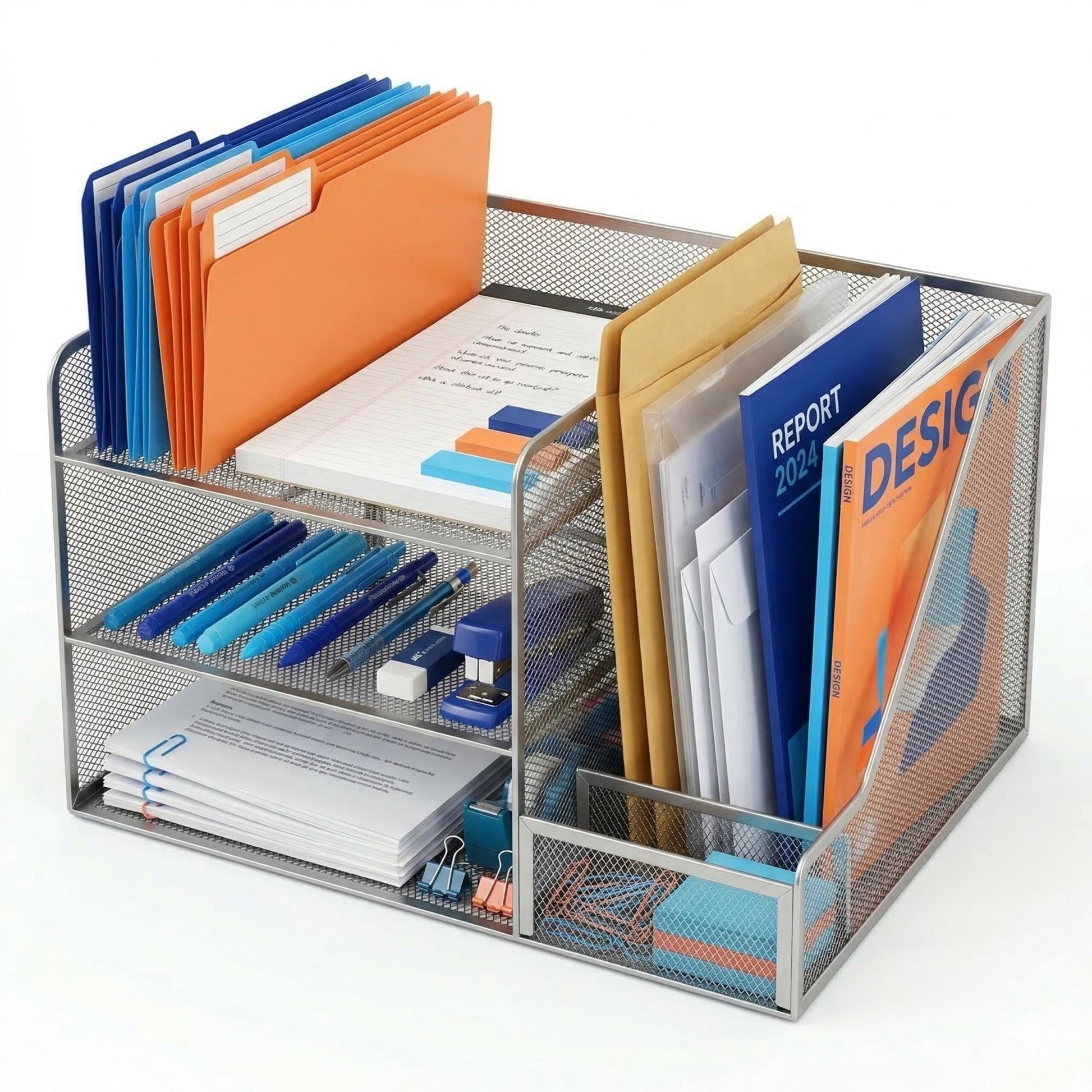 Schreibtisch Organizer Metall 5 Ablagen Schwarz von Relaxdays