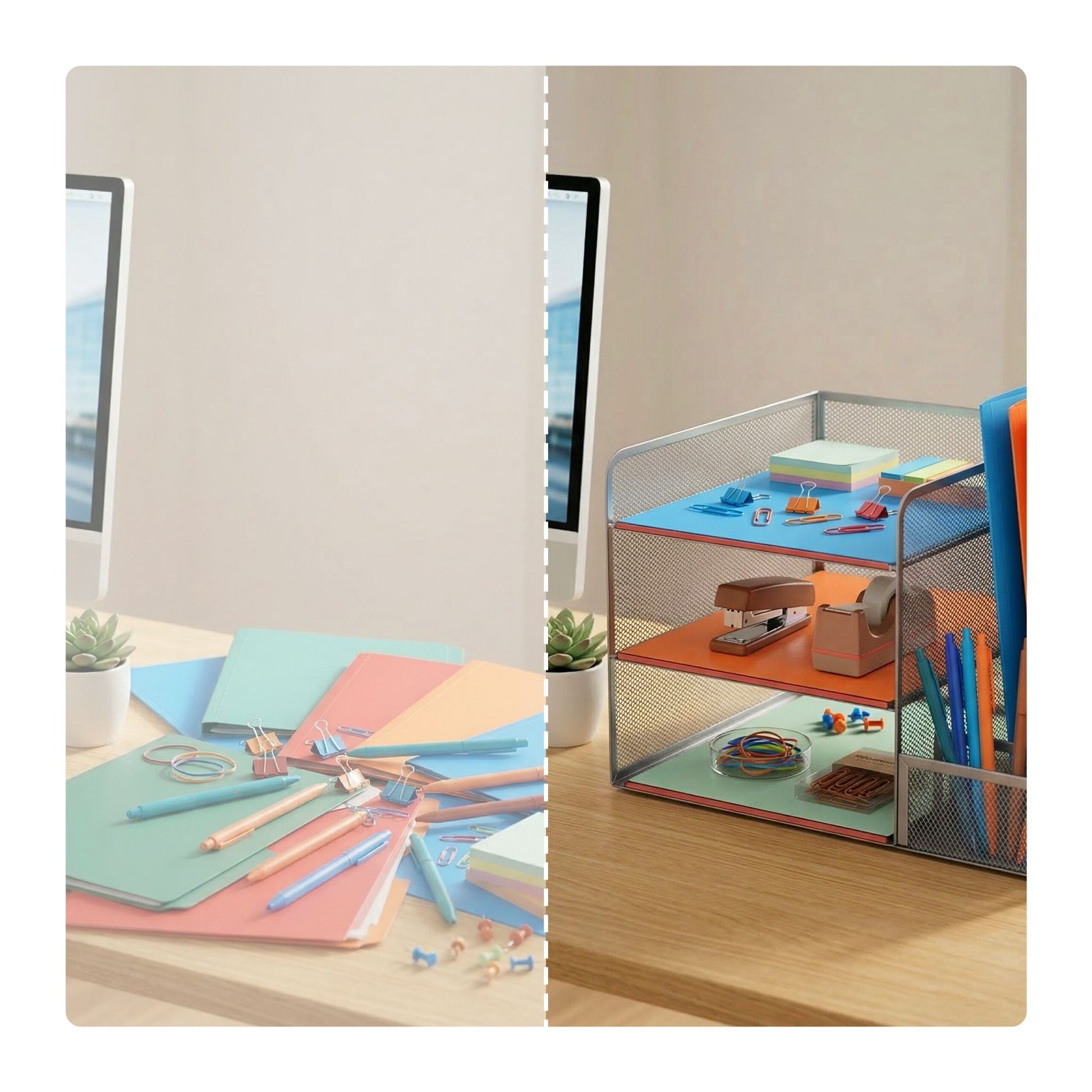 Schreibtisch Organizer Metall 5 Ablagen Schwarz von Relaxdays